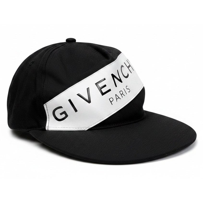 Givenchy Givenchy Paris Diagonal Tape Logo Snapback Black Hat Cap Lux Size ONE SIZE - 1 Thumbnail
