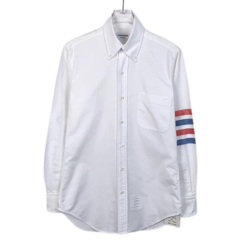 Thom Browne Thom Browne Oxford Shirt with Stripes - dmc Size US XS / EU 42 / 0 - 1 Thumbnail