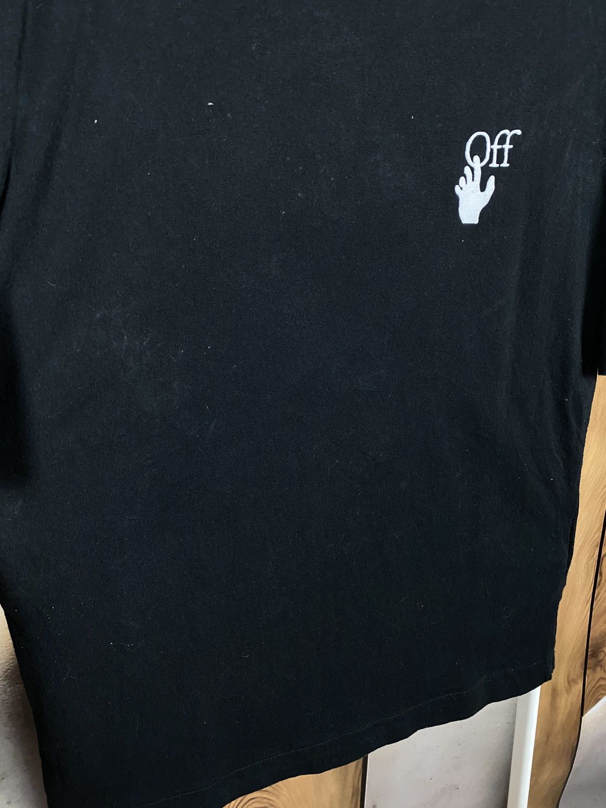 Off-White ✂️T-Shirt Off White 2013 Cut Here Main Label Tee✂️ Size US XS / EU 42 / 0 - 8 Thumbnail
