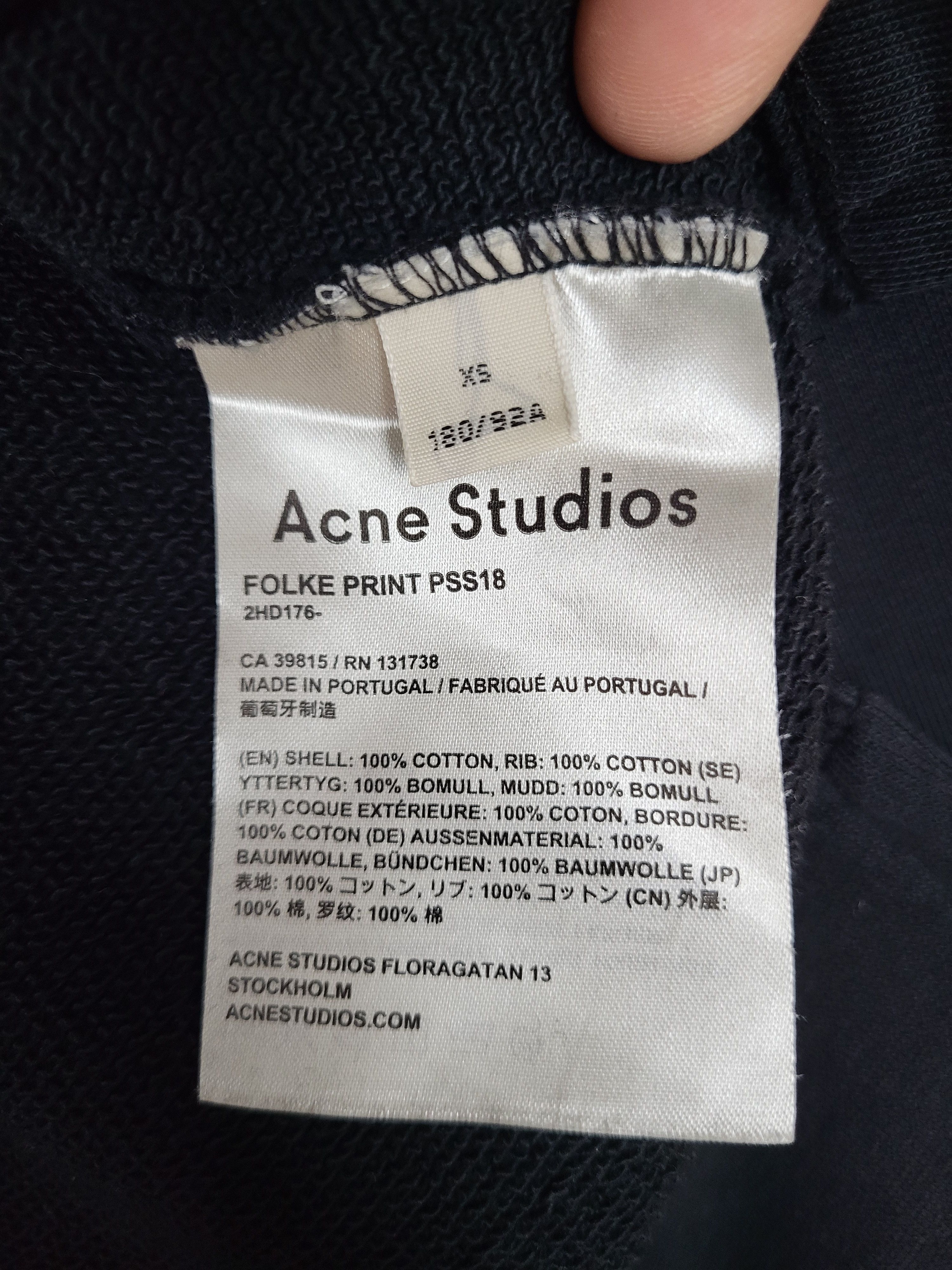 Acne Studios Acne Studios Black Folke Print Sweatshirt XS Size US XS / EU 42 / 0 - 6 Thumbnail