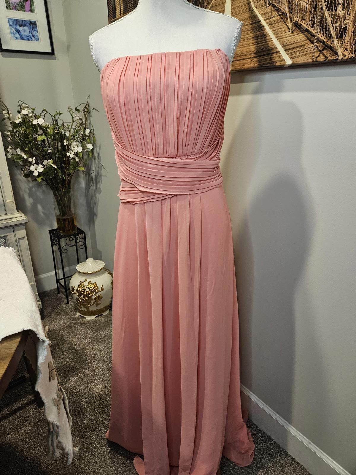 Designer Nwt Elegant Strapless Coral Evening Gown with wrap Size XL / US 12-14 / IT 48-50 - 1 Thumbnail