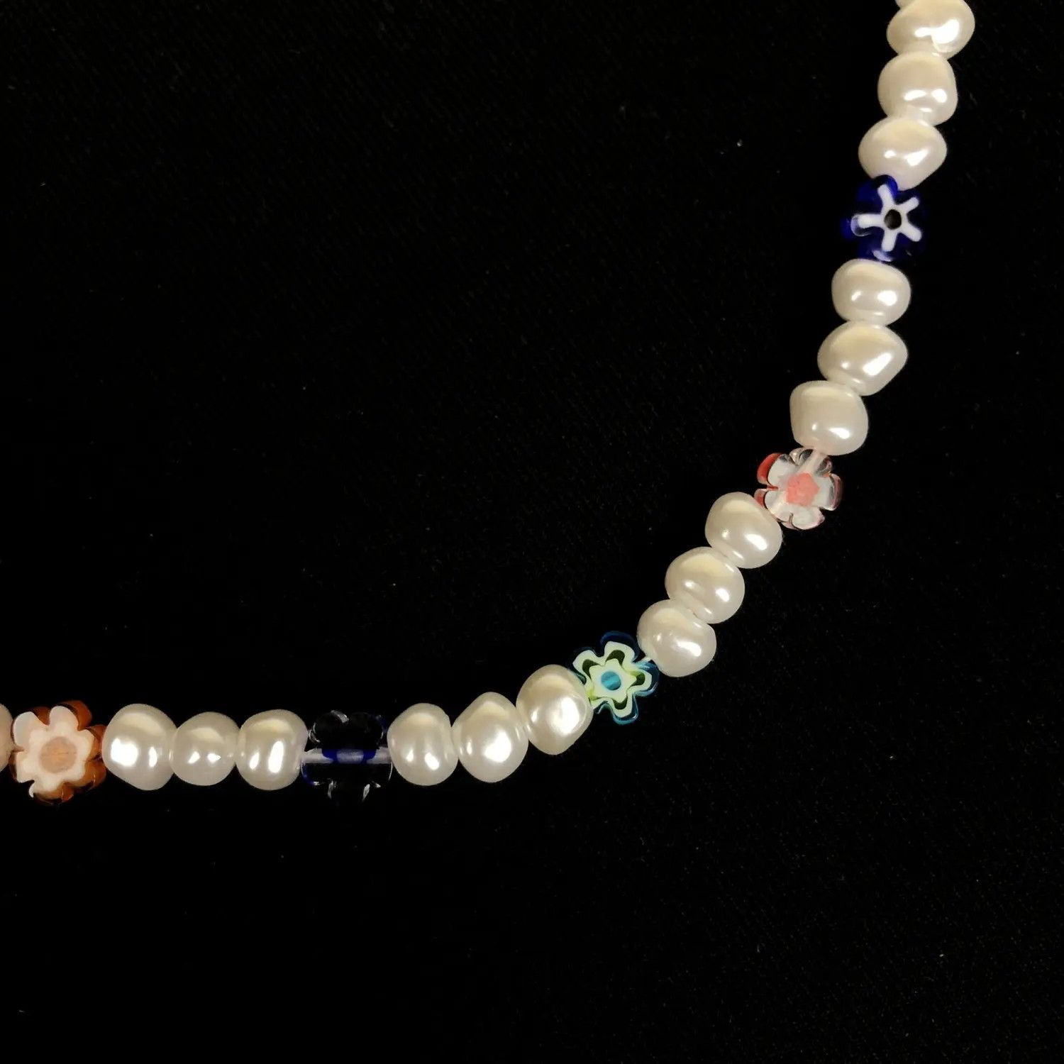 Jewelry Pearl Choker Flower Necklace Y2K Fashion Size ONE SIZE - 2 Thumbnail