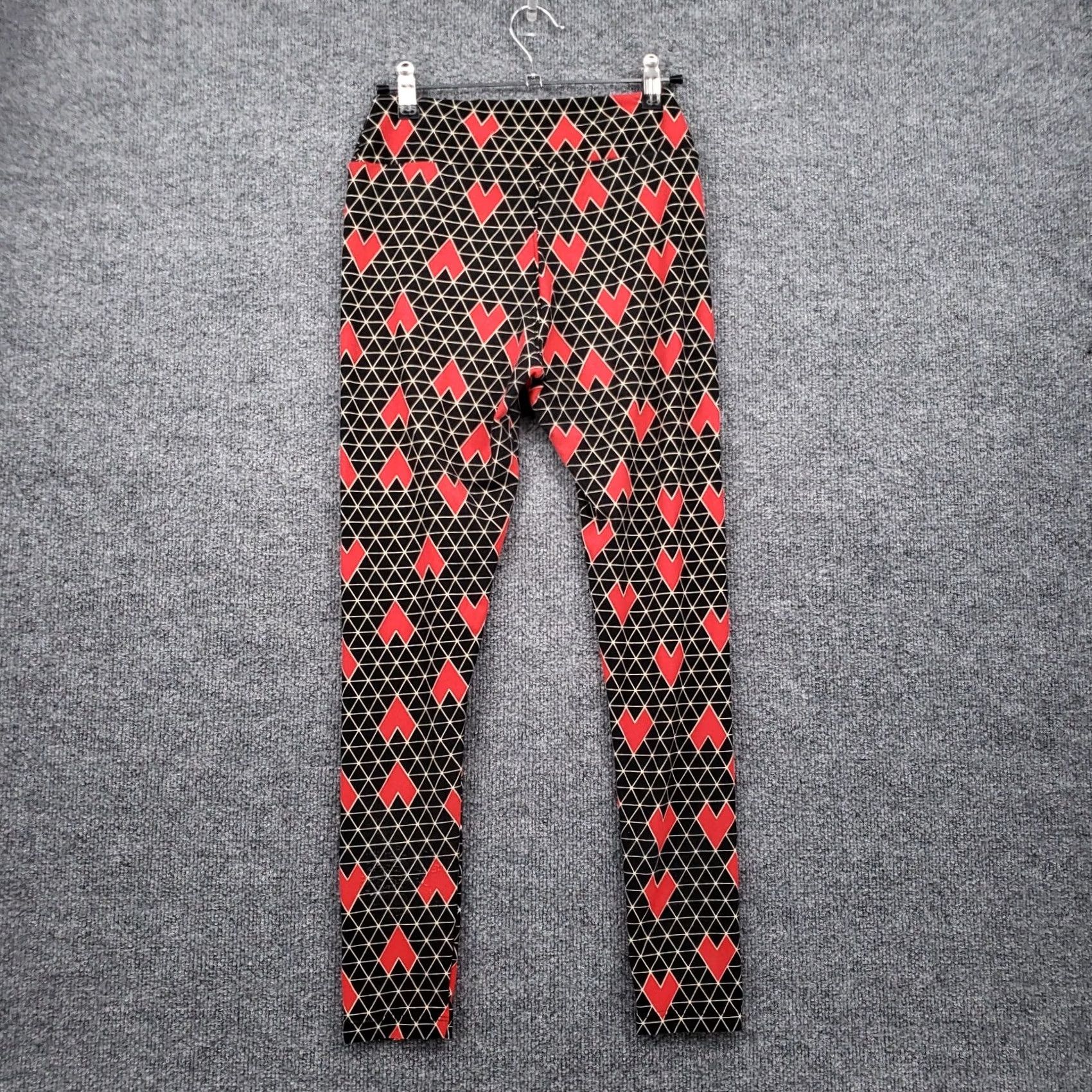 Vintage LuLaRoe Leggings Womens One Size Black Geometric Pull On Jegging Mid Rise Hearts Size 42" / US 20 - 2 Thumbnail