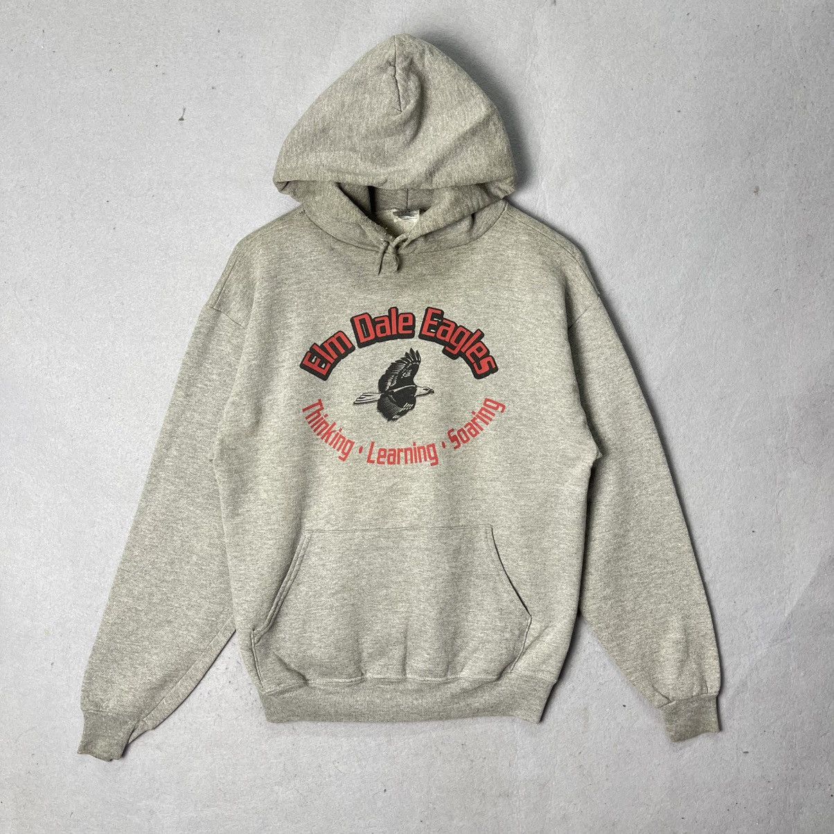 Jerzees Vintage Elm Dale Eagles Hoodie Grey Graphic Pullover Size US M / EU 48-50 / 2 - 1 Thumbnail