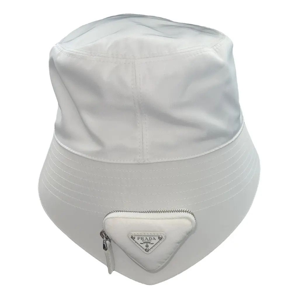 Prada o1mt1gz0225 Size: OS / Re-Nylon Nylon Bucket Hat / Cap White Size ONE SIZE - 1 Thumbnail