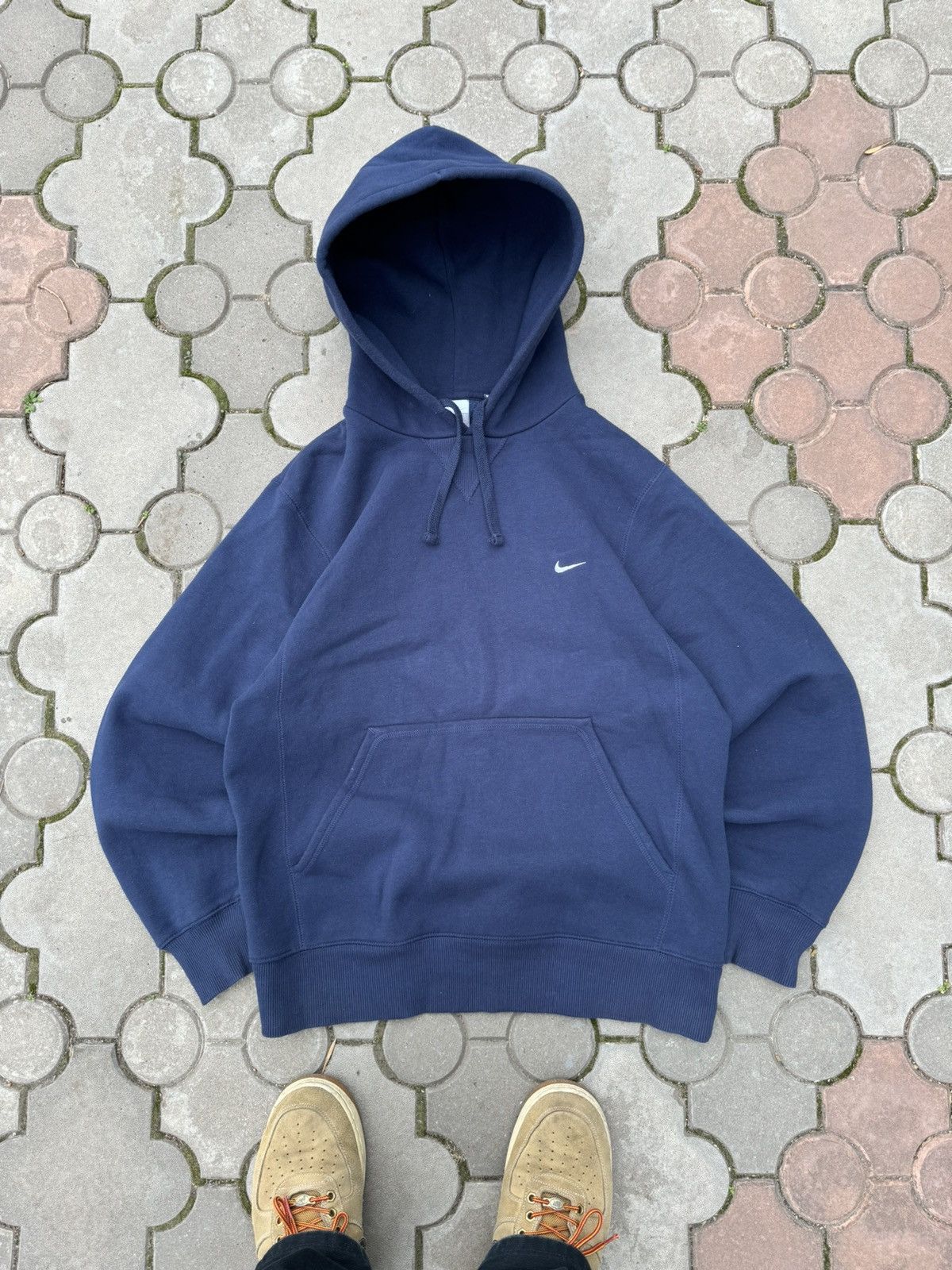 Nike × Vintage Vintage Nike Small Swoosh Boxy Hoodie Y2K Size US M / EU 48-50 / 2 - 2 Thumbnail