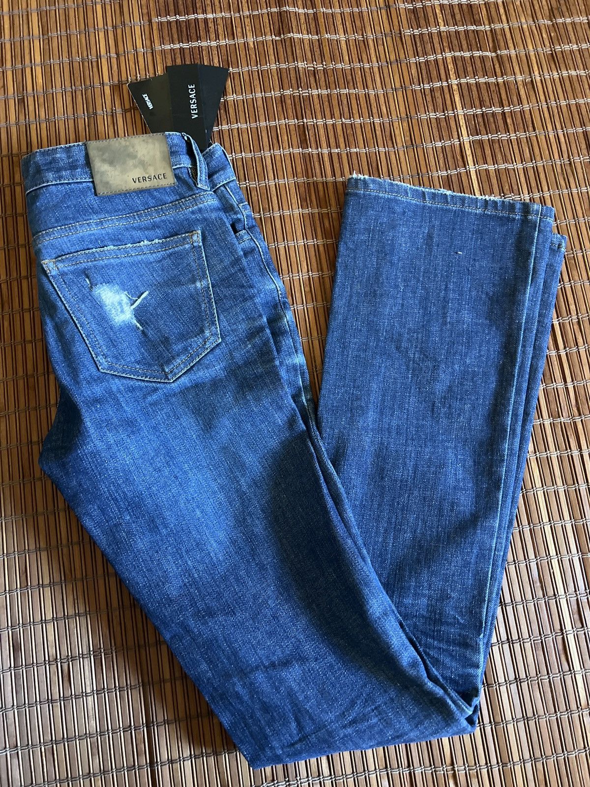 Versace Versace Jeans blue wash distressed bootcut denim Brand New Size 25" / US 0 / IT 36 - 1 Thumbnail