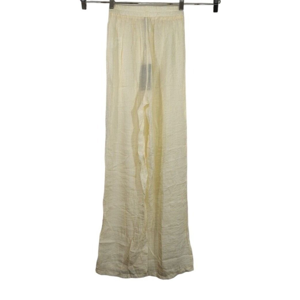 PrettyLittleThing Pretty Little Things Pants Trouser Wide Women Size 4 Cream Size 27" / US 4 / IT 40 - 4 Thumbnail