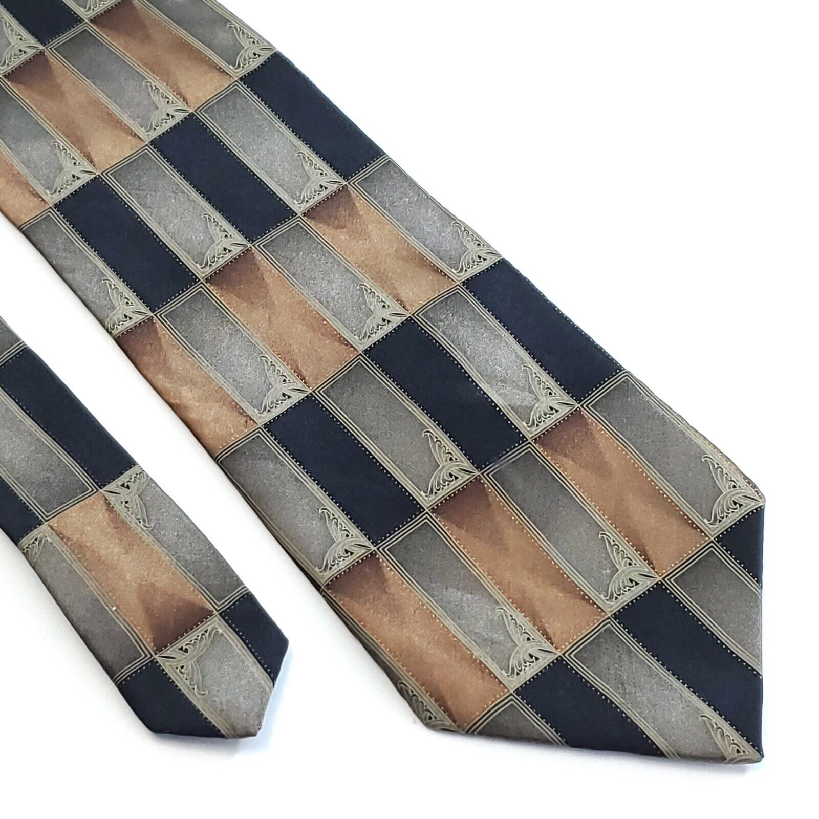 Croft & Barrow Croft & Barrow Tan Black Beige Geometric Abstract Print Silk Size ONE SIZE - 1 Thumbnail