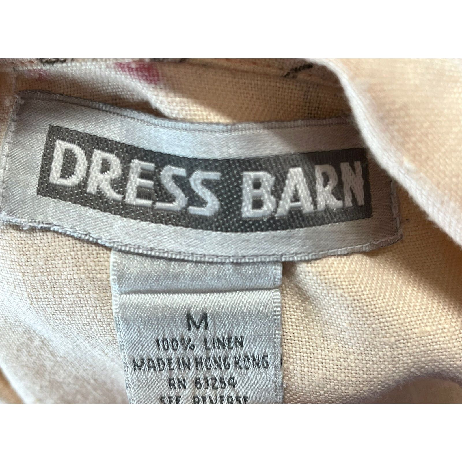 Vintage VINTAGE Dressbarn Linen Pink Botanical Shirt Womens Medium Short Sleeve Button-Up Size M / US 6-8 / IT 42-44 - 6 Thumbnail