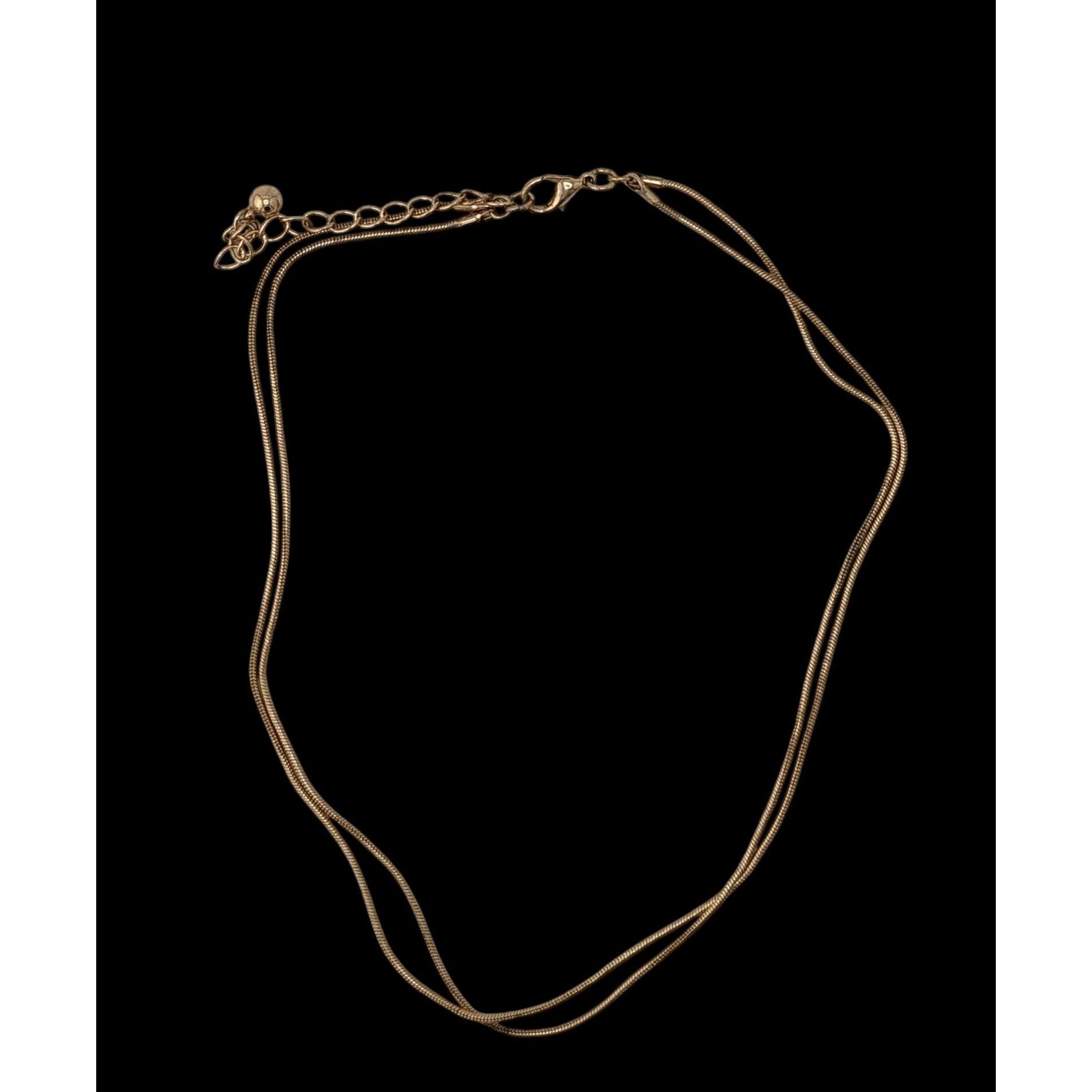 Other Trendy Elegant Gold Tone Snake Chain Double Strand Necklace Size ONE SIZE - 2 Thumbnail