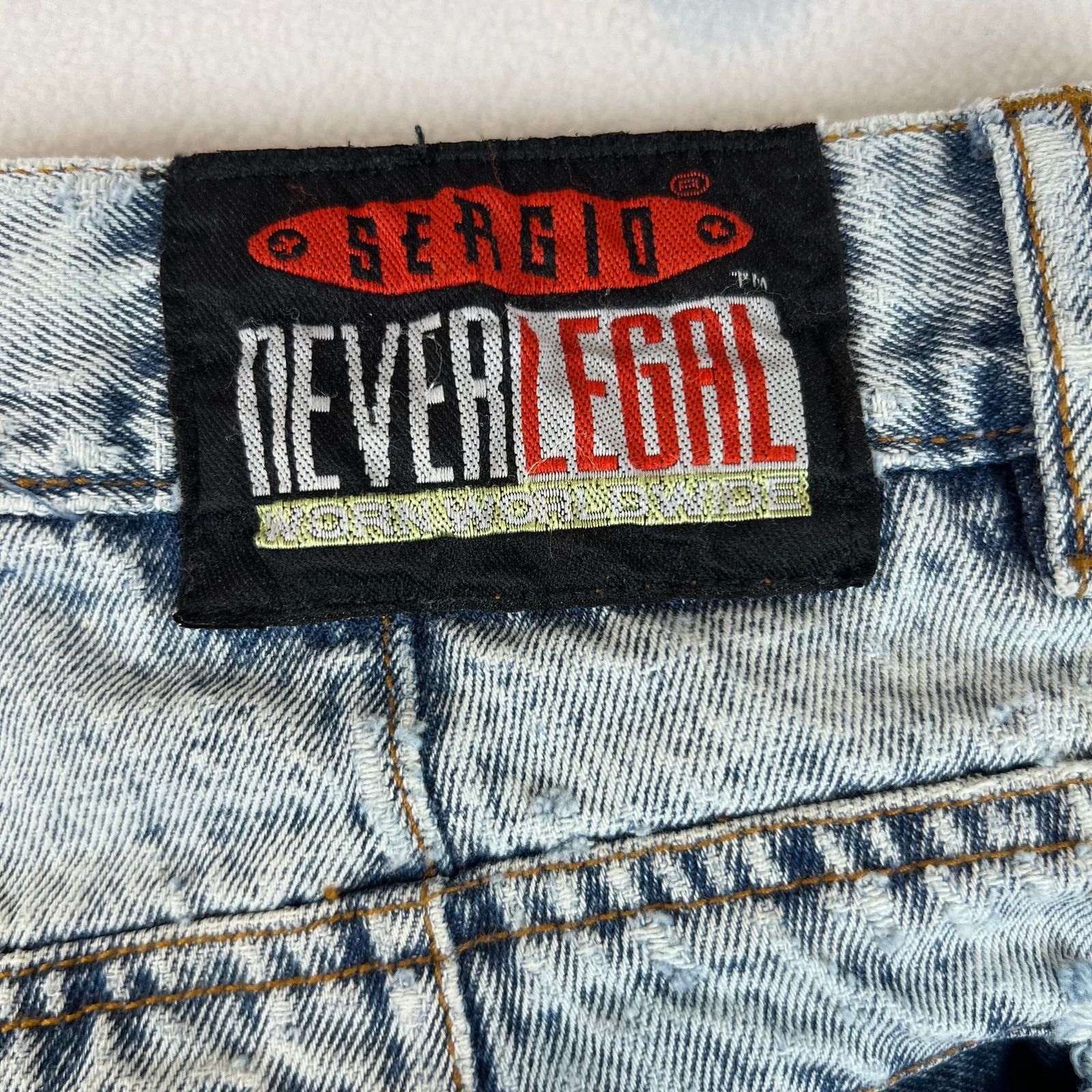 Other Sergio Never Legal Jeans Mens 38x34 Blue Acid Wash 90s Denim Size US 38 / EU 54 - 4 Thumbnail