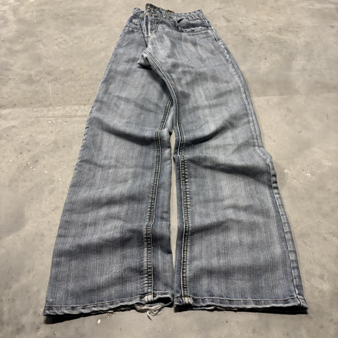 Japanese Brand × Vintage Crazy Vintage Y2K/2000s Grunge Faded Light Wash Denim Jeans! Size US 30 / EU 46 - 3 Thumbnail