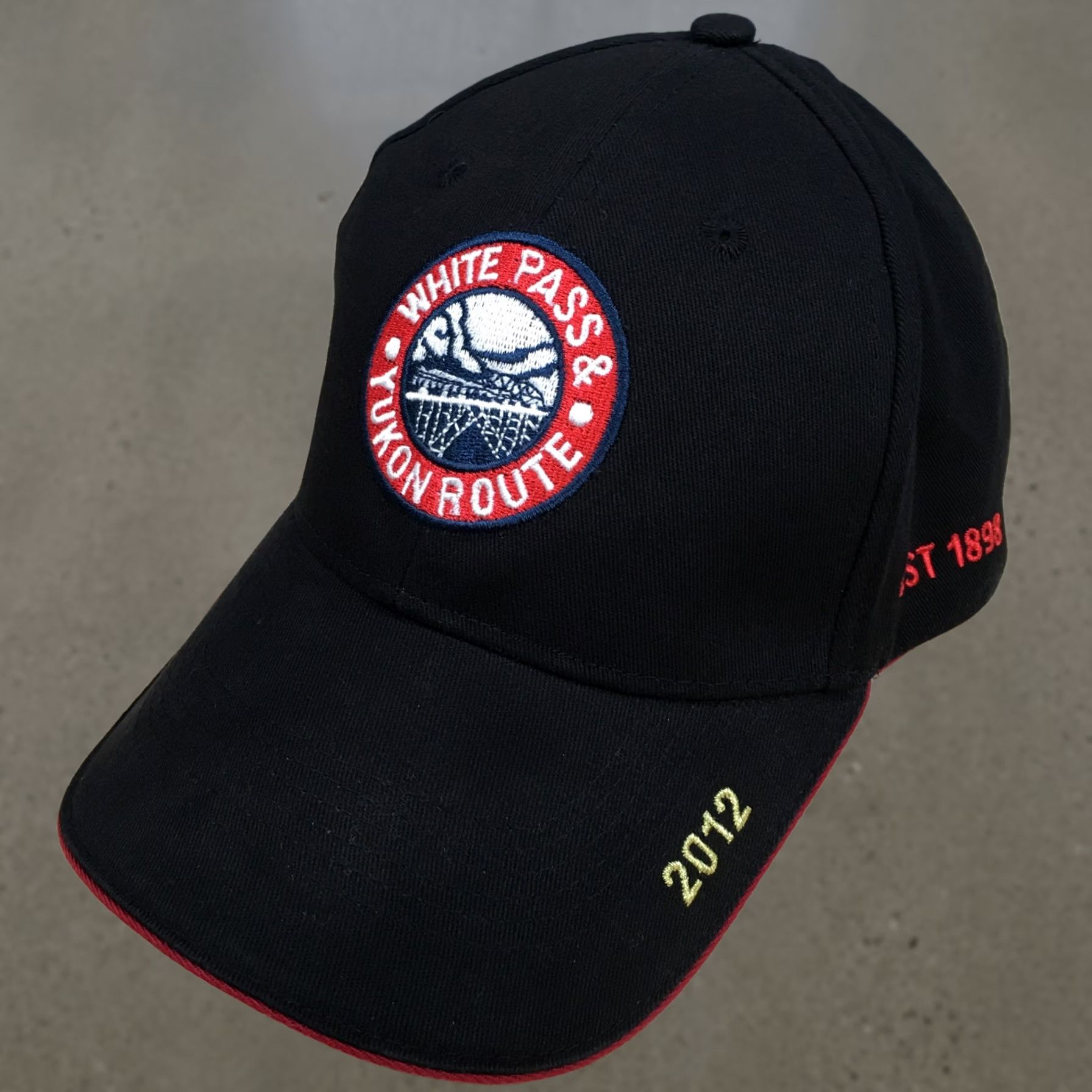 Vintage White Pass & Yukon Route 2012 Skagway Alaska Railroad Baseball Cap Hat Black Men Size ONE SIZE - 1 Thumbnail