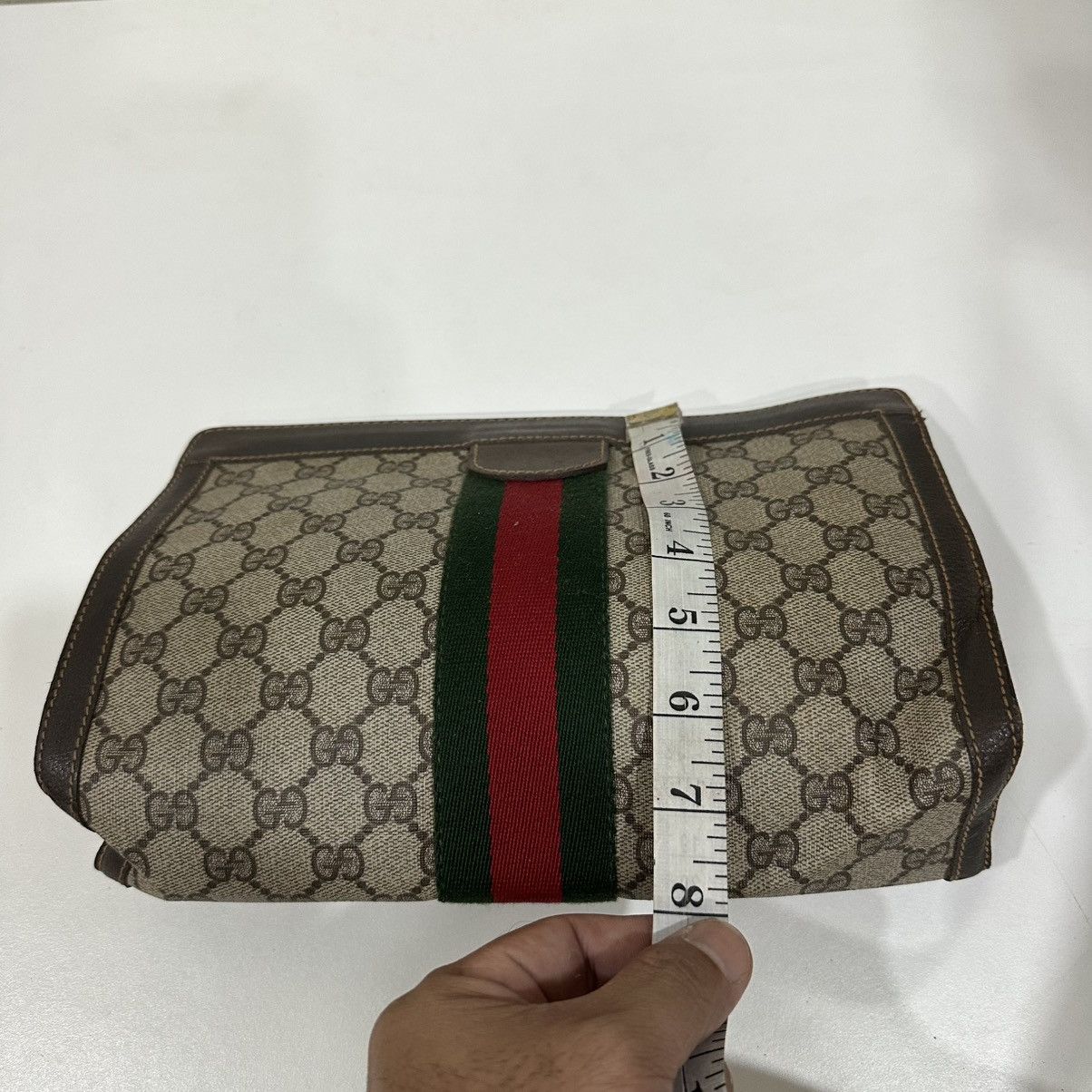 Gucci ‼️YES‼️VINTAGE GUCCI GG SUPREME SHERRY LINE MONOGRAM CLUCTHBAG Size ONE SIZE - 7 Thumbnail