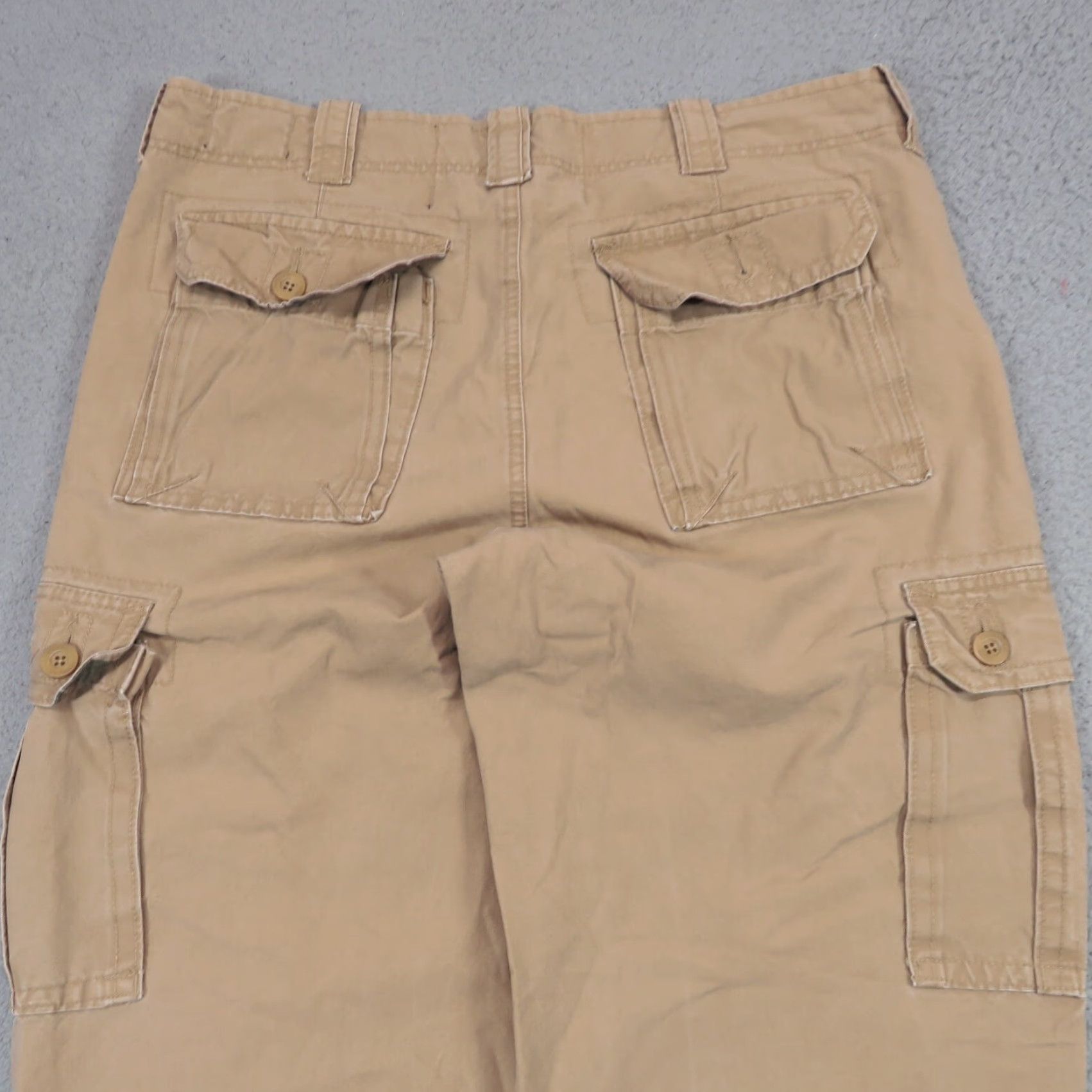 Vintage VINTAGE Wonderwall Cargo Pants Mens 35 Baggy Military Raver Skater Paratrooper Surfer Y2K 36x30 Beige Cotton Wide-Leg Mens Pants Size US 35 - 5 Thumbnail