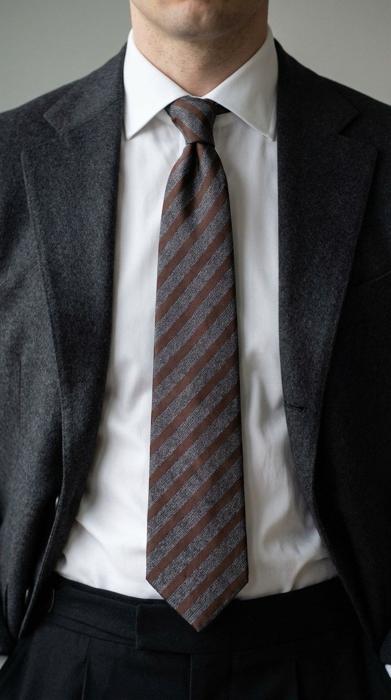 Dolce & Gabbana Dolce & Gabbana 100% silk Tie Gray Brown Necktie for Men Top Size ONE SIZE - 1 Thumbnail