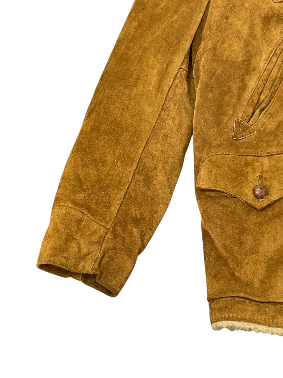 Schott Suede Leather Vtg Schott Western Shearling Sherpa Jacket 1🟦 Size US M / EU 48-50 / 2 - 2 Thumbnail