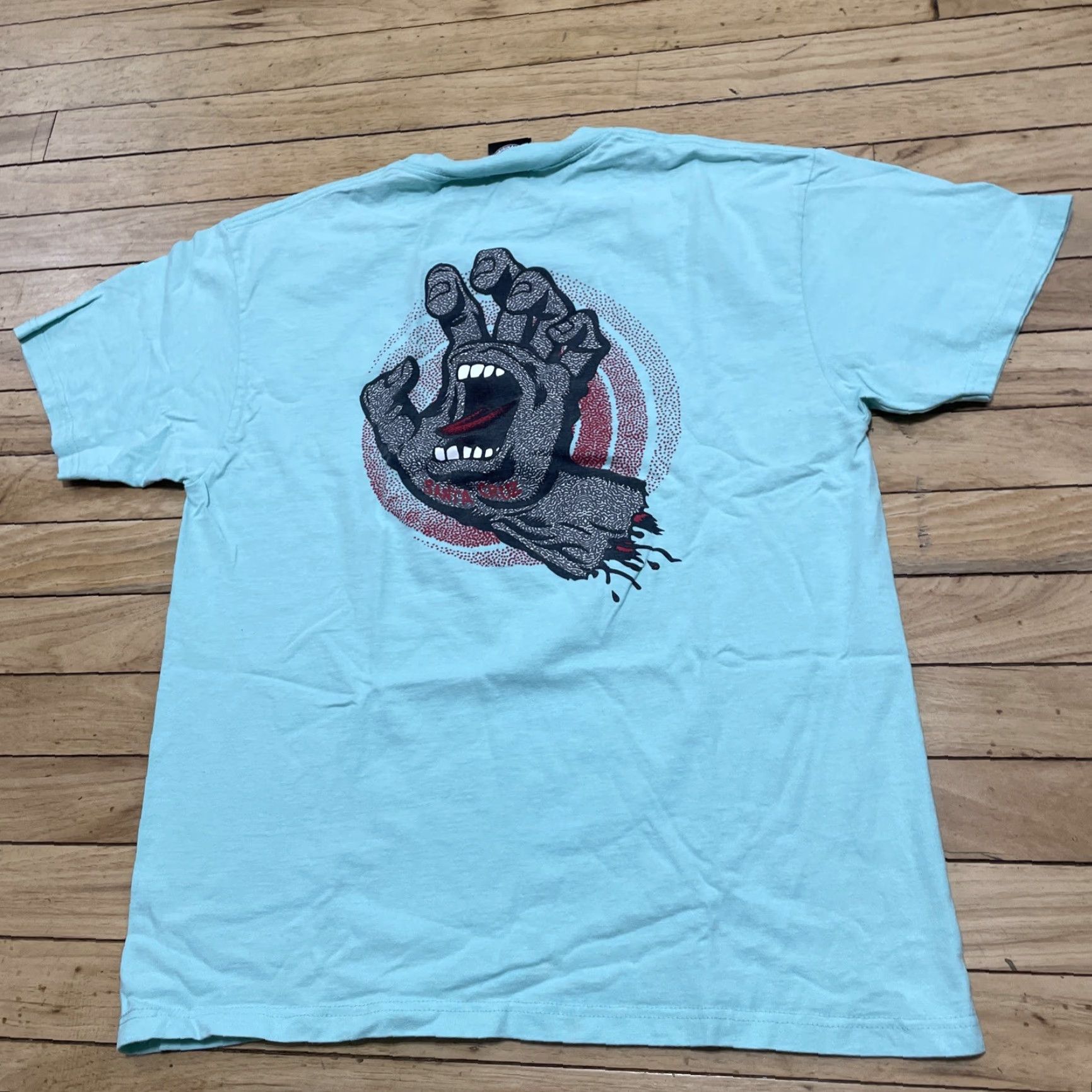 Vintage SANTA CRUZ SKATEBOARDS Shirt Men M Mint Teal HAND EYE Graphic Tee Size US M / EU 48-50 / 2 - 3 Thumbnail