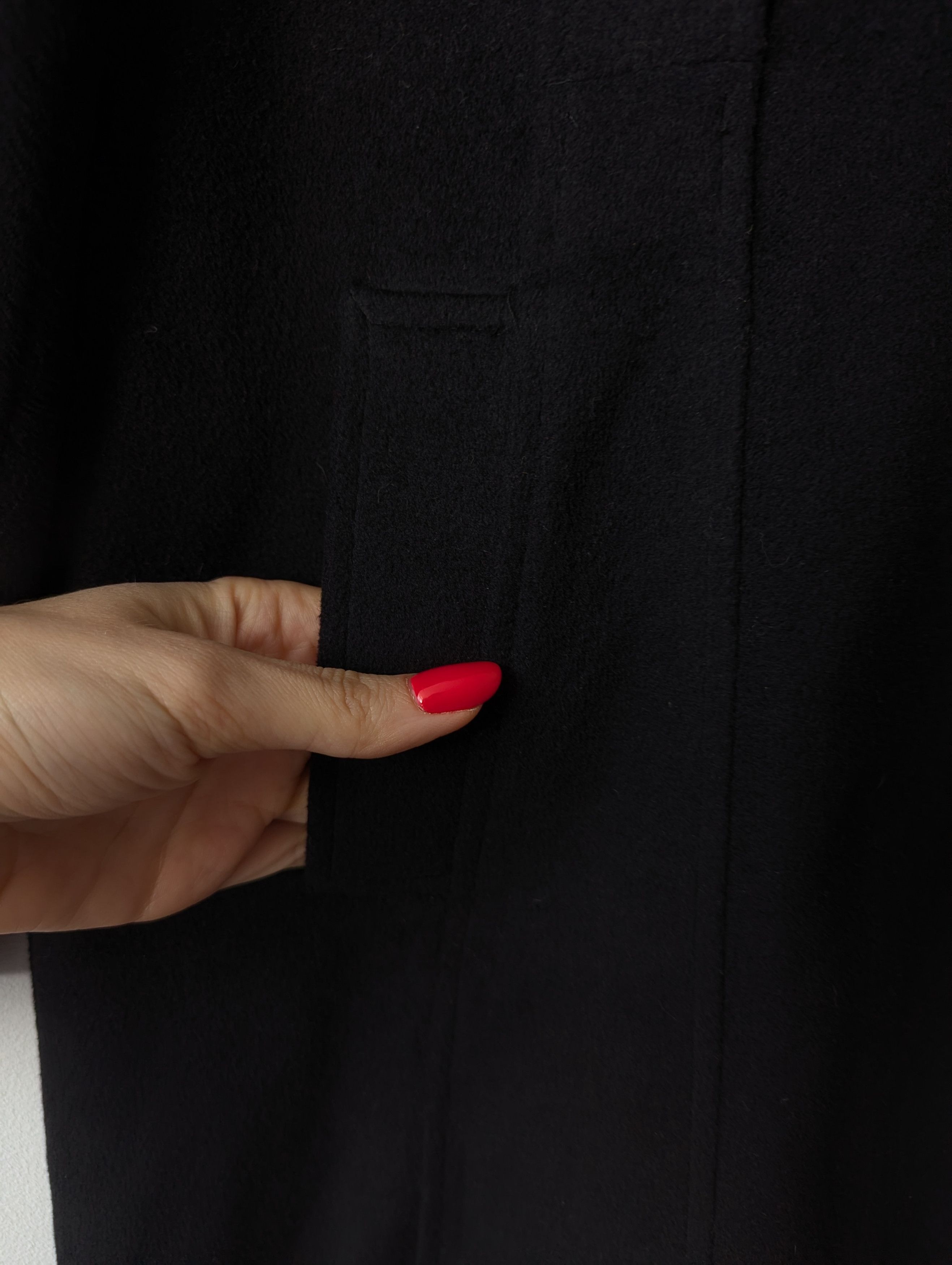 Chloe Chloé Wool Black Coat Detachable Fur Collar Size XS / US 0-2 / IT 36-38 - 5 Thumbnail