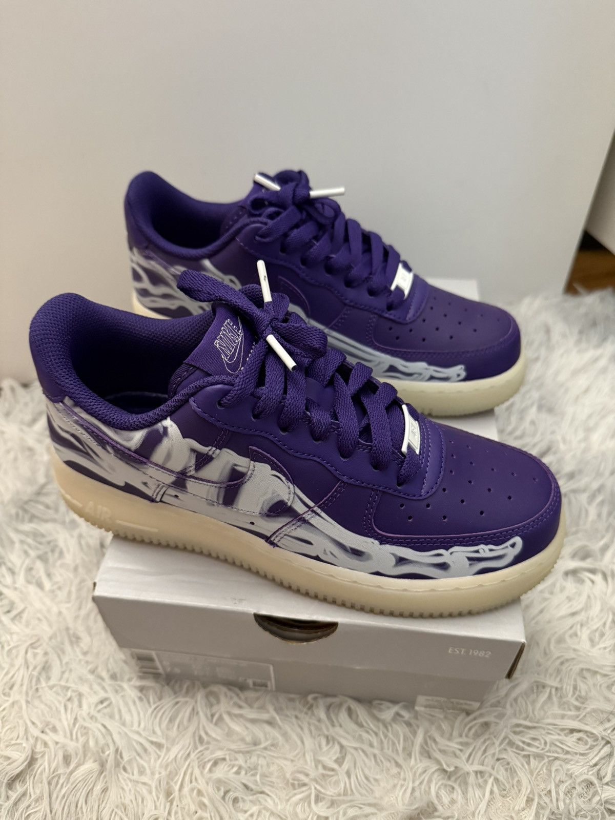 Nike Air Force 1 ‘07 Skeleton QS Purple Skeleton Halloween Size US 6 / EU 39 - 9 Thumbnail