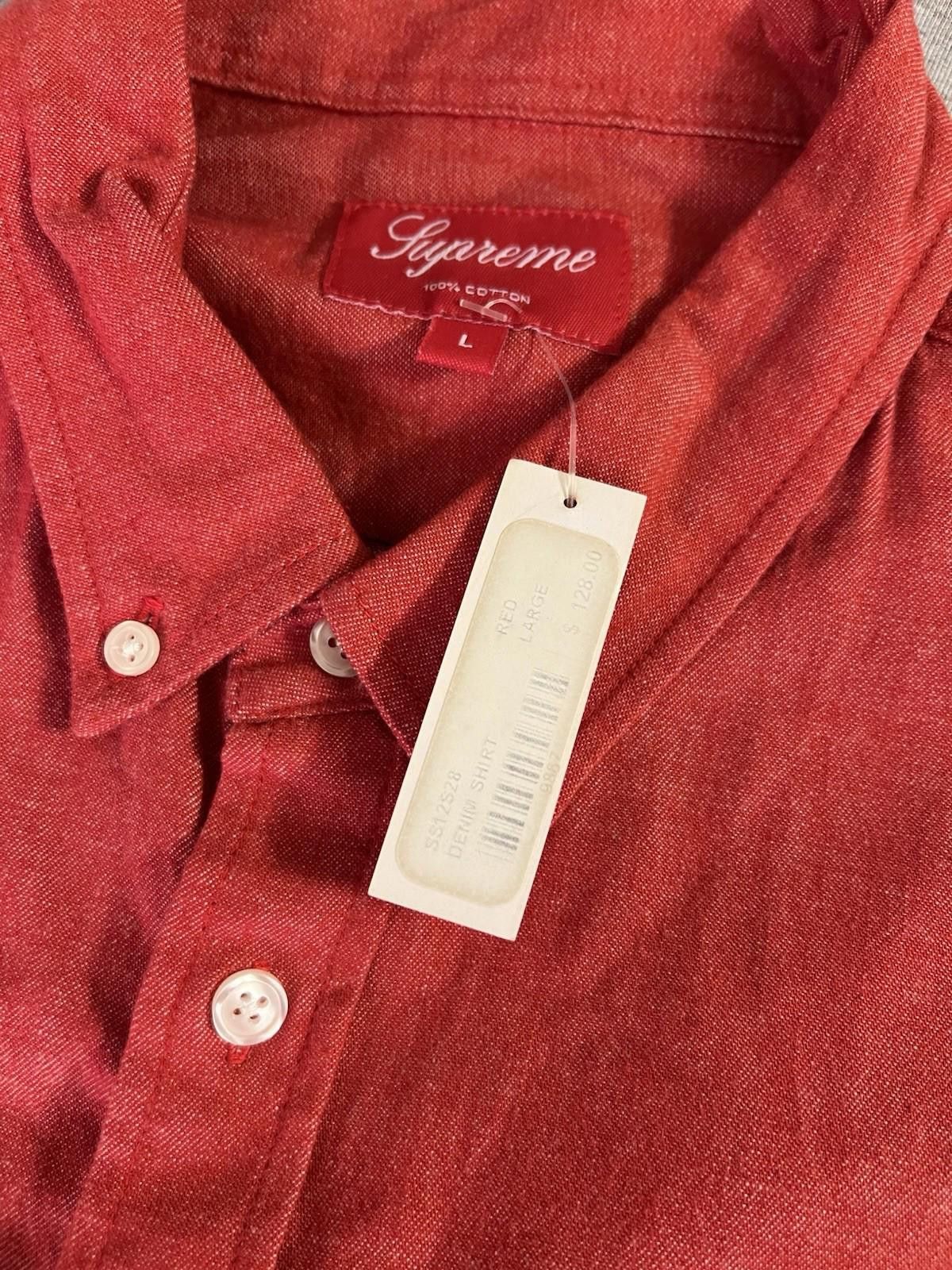 Supreme SS12 SUPREME DENIM SHIRT RED LARGE 2012 Size US L / EU 52-54 / 3 - 6 Thumbnail