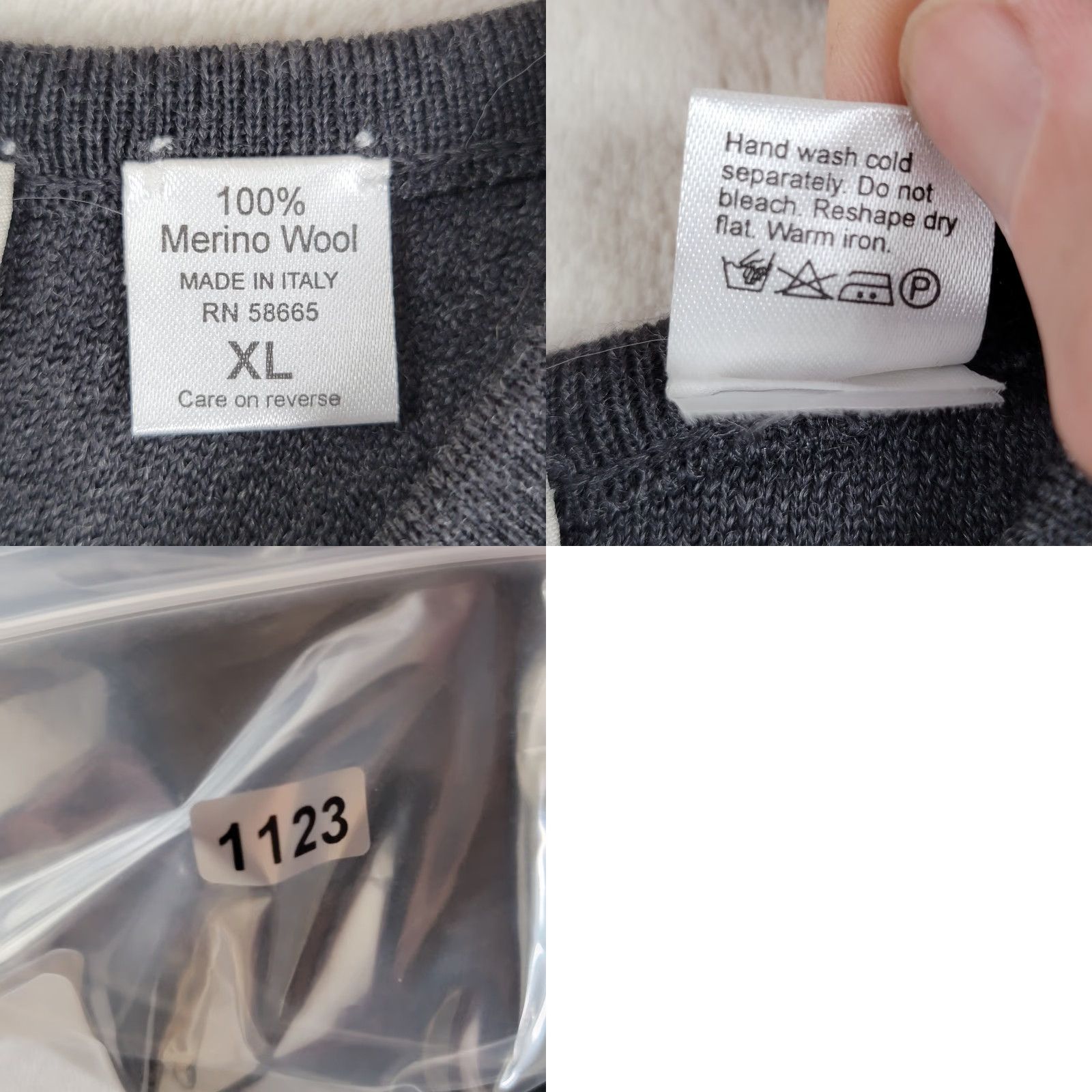 Vintage Segreto Sweater Vest Gray Mens XL 100% Merino Wool Sleeveless V-Neck Italy Size US XL / EU 56 / 4 - 9 Thumbnail