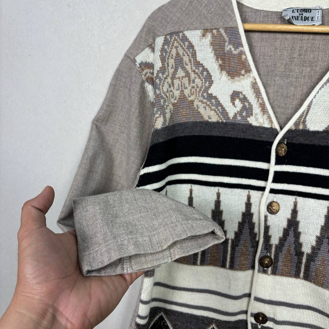 Vintage Vintage Wool Alpaca L’uomo Di Line Due Native Aztec Cardigan Size US M / EU 48-50 / 2 - 4 Thumbnail