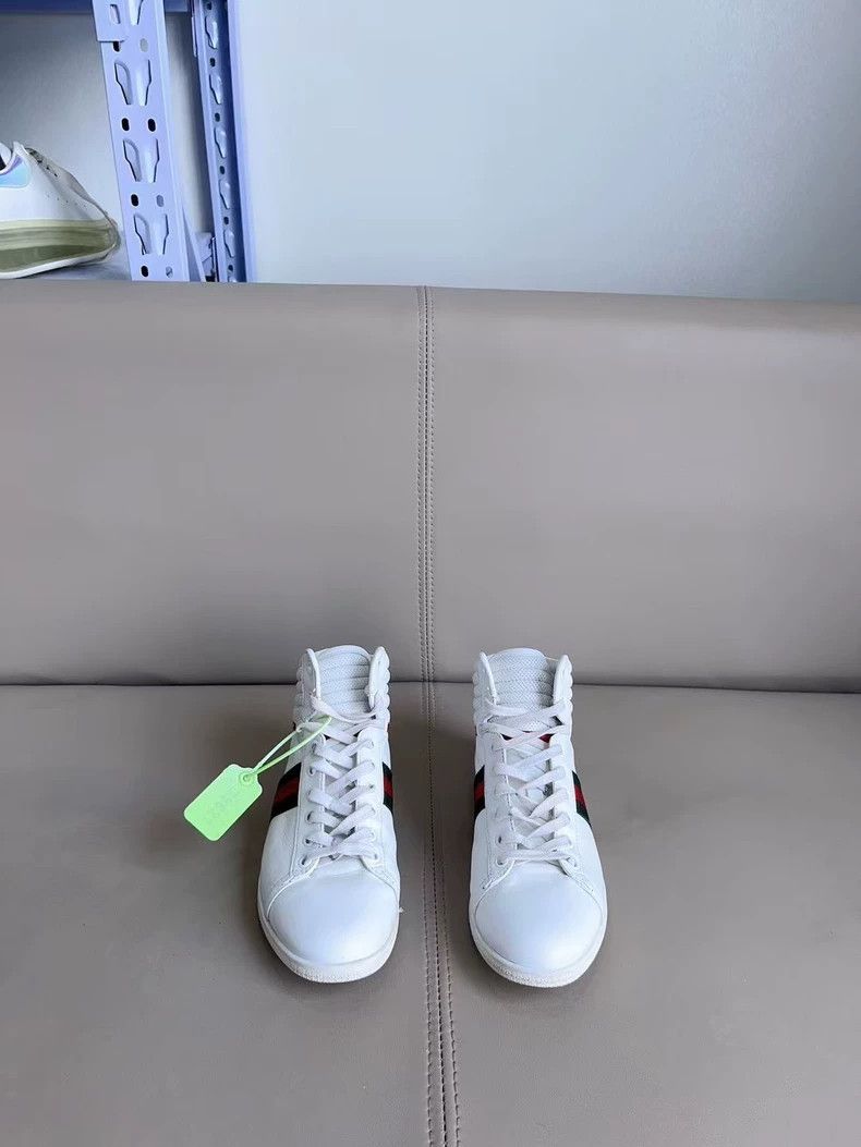 Gucci Gucci White High-Top Sneakers - dmc Size US 5.5 / EU 38 - 1 Thumbnail