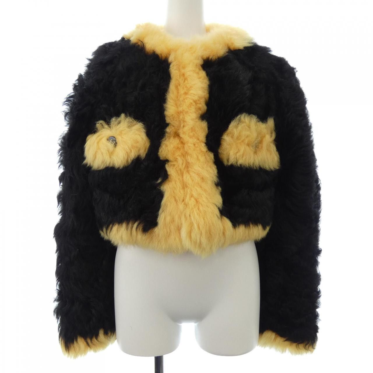 Chanel Chanel P71635C63182 Lamb Fur Jacket Leather Outerwear P71635C63182 DUTY FREE for USA