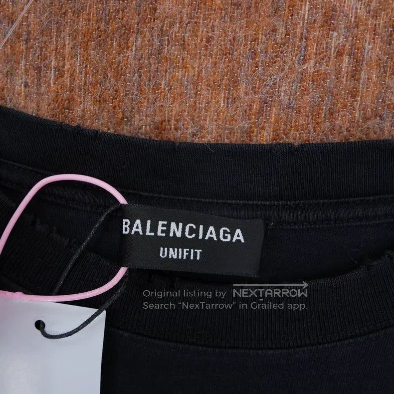 Balenciaga Balenciaga FREE Letter Black Destroyed Short Sleeve Size US M / EU 48-50 / 2 - 4 Thumbnail
