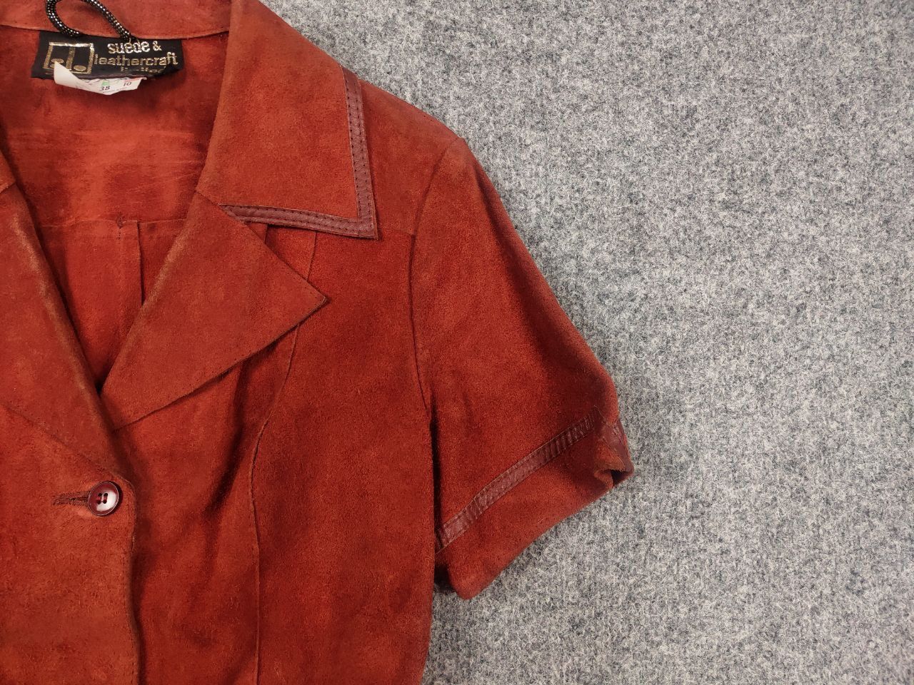 Vintage Vintage 60s Limited Suede Leather Short sleeve Blazer Jacket Size L / US 10 / IT 46 - 6 Thumbnail