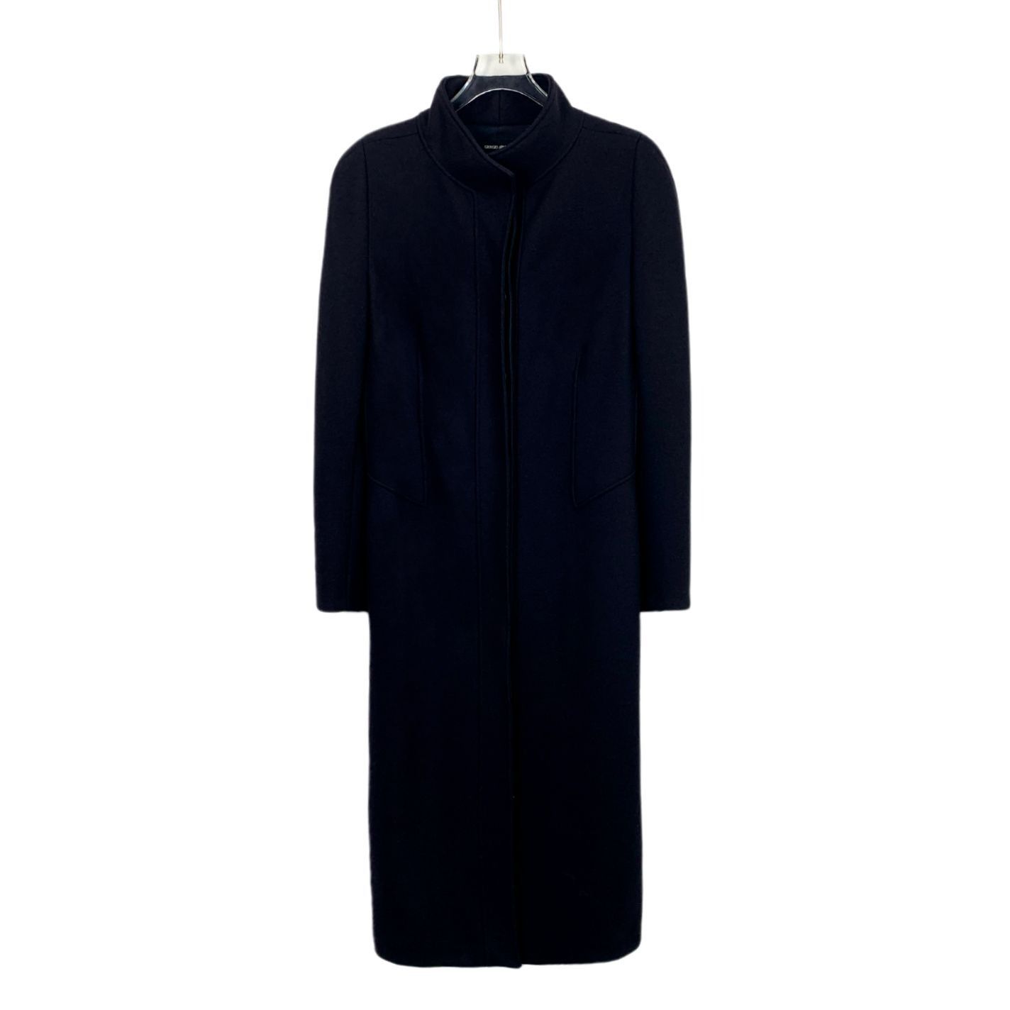Giorgio Armani Giorgio Armani Black Wool Long Coat With Stand-Up Collar Siz Size L / US 10 / IT 46 - 1 Thumbnail