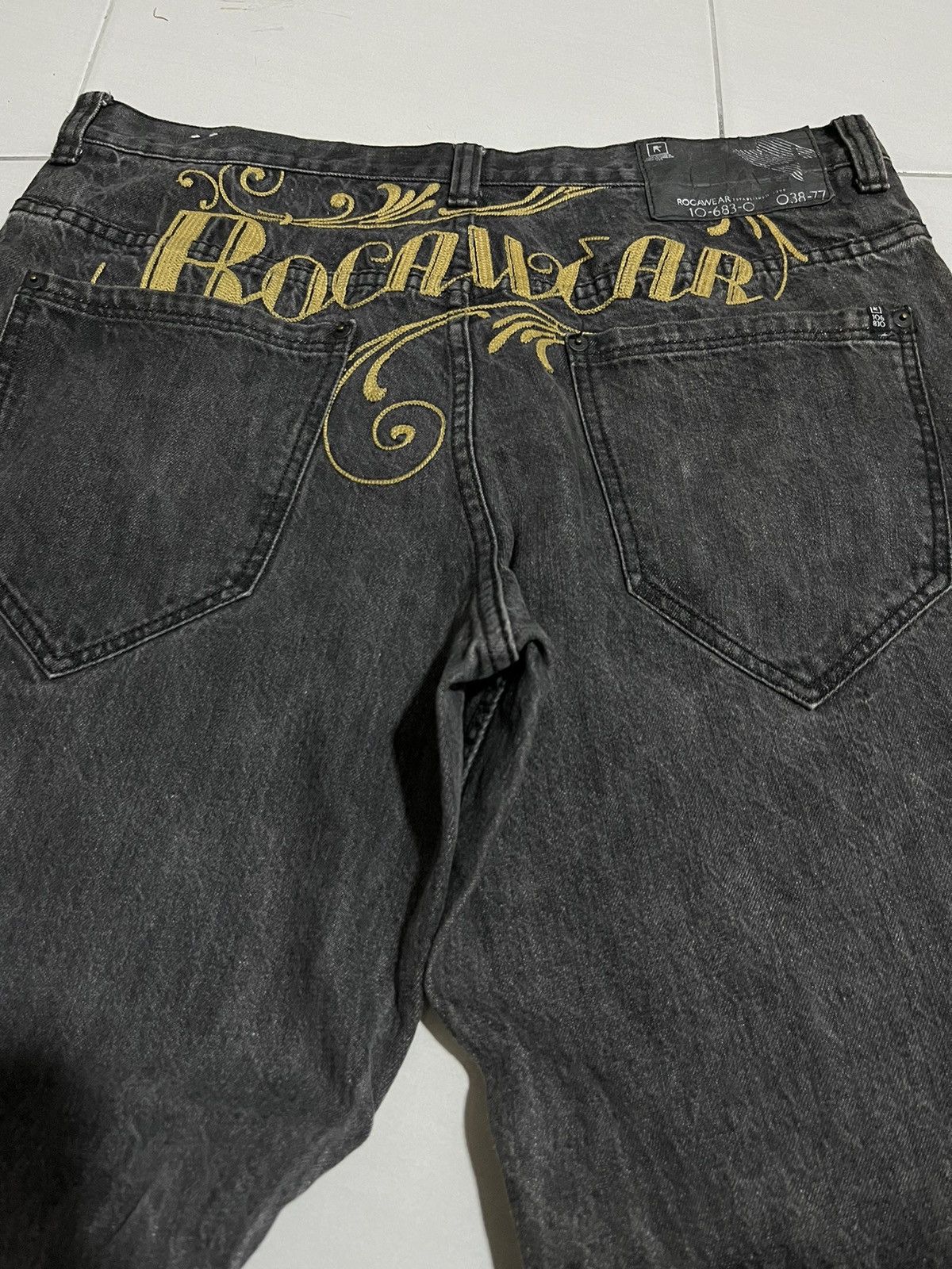 JNCO × Rocawear Vintage Y2K Rocawear Baggy Spellout Jnco Style Jeans Size US 38 / EU 54 - 5 Thumbnail