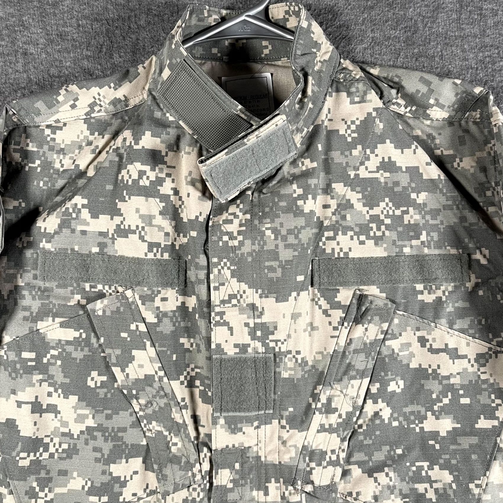 Vintage US Army Combat Uniform Jacket Mens Medium Gray Digital Camo ACU BDU Ripstop Size US M / EU 48-50 / 2 - 2 Thumbnail