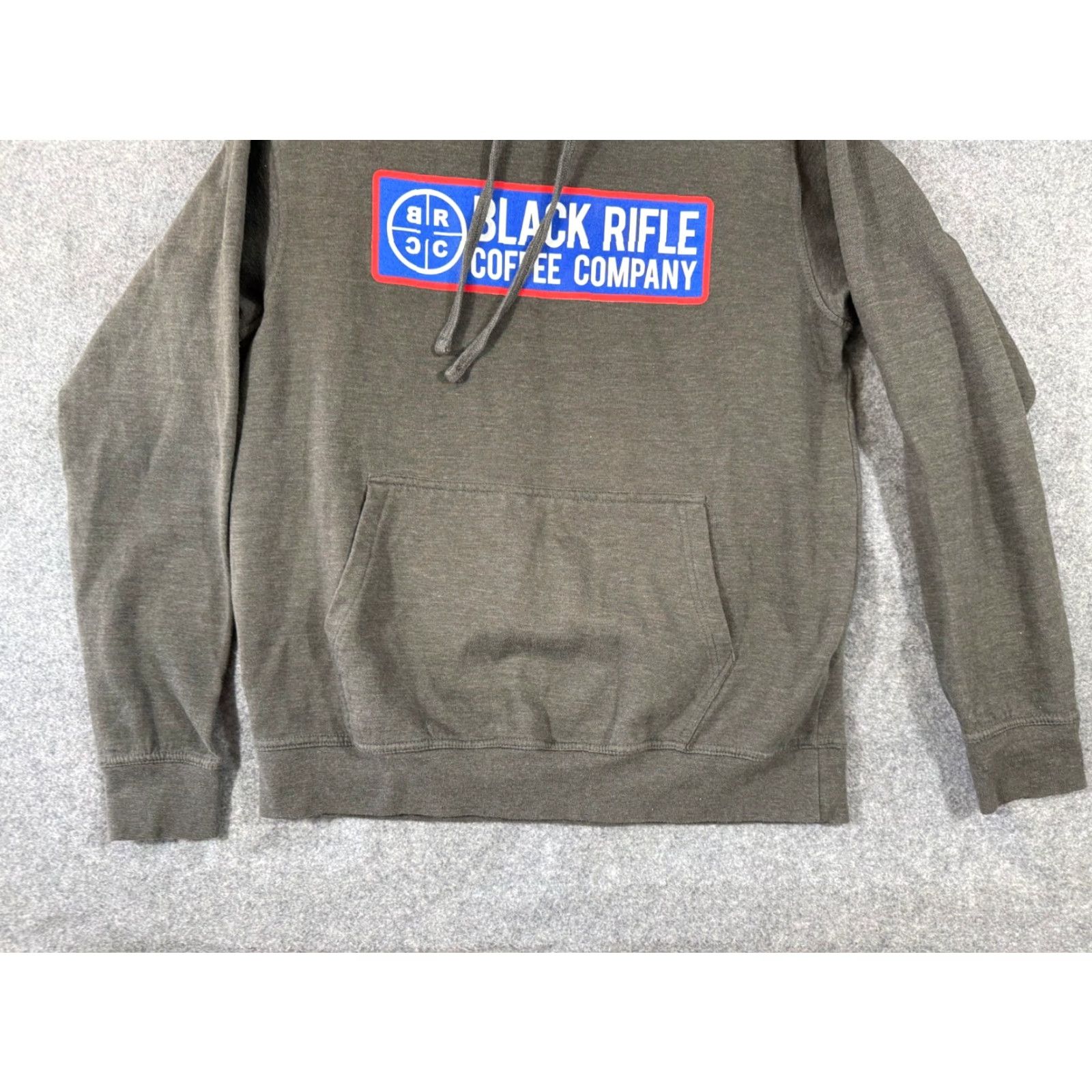 Vintage VINTAGE Black Rifle Coffee Company Hooded Sweatshirt Mens M Charcoal Gray Fleece Logo Drawstring Pullover Size US M / EU 48-50 / 2 - 4 Thumbnail