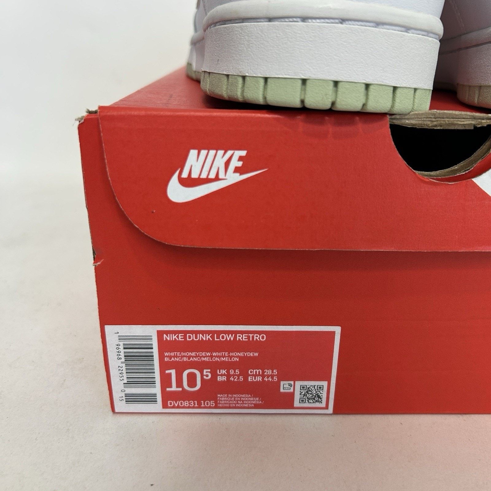 Nike Nike Dunk Low Retro “White Honeydew Green” DV0831-105 Size US 10.5 / EU 43-44 - 5 Thumbnail