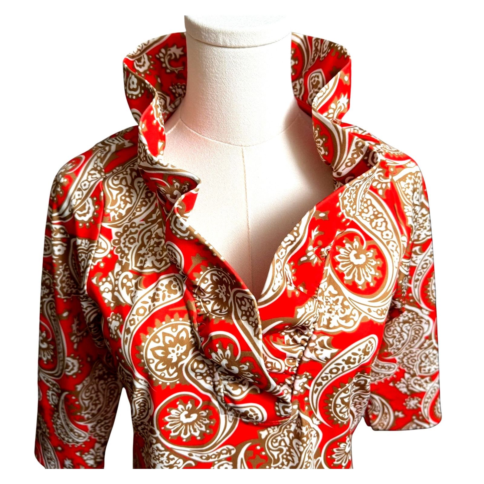 Gretchen Scott Gretchen Scott Jersey Ruffneck Dress Paisley Size XS Size XS / US 0-2 / IT 36-38 - 6 Thumbnail