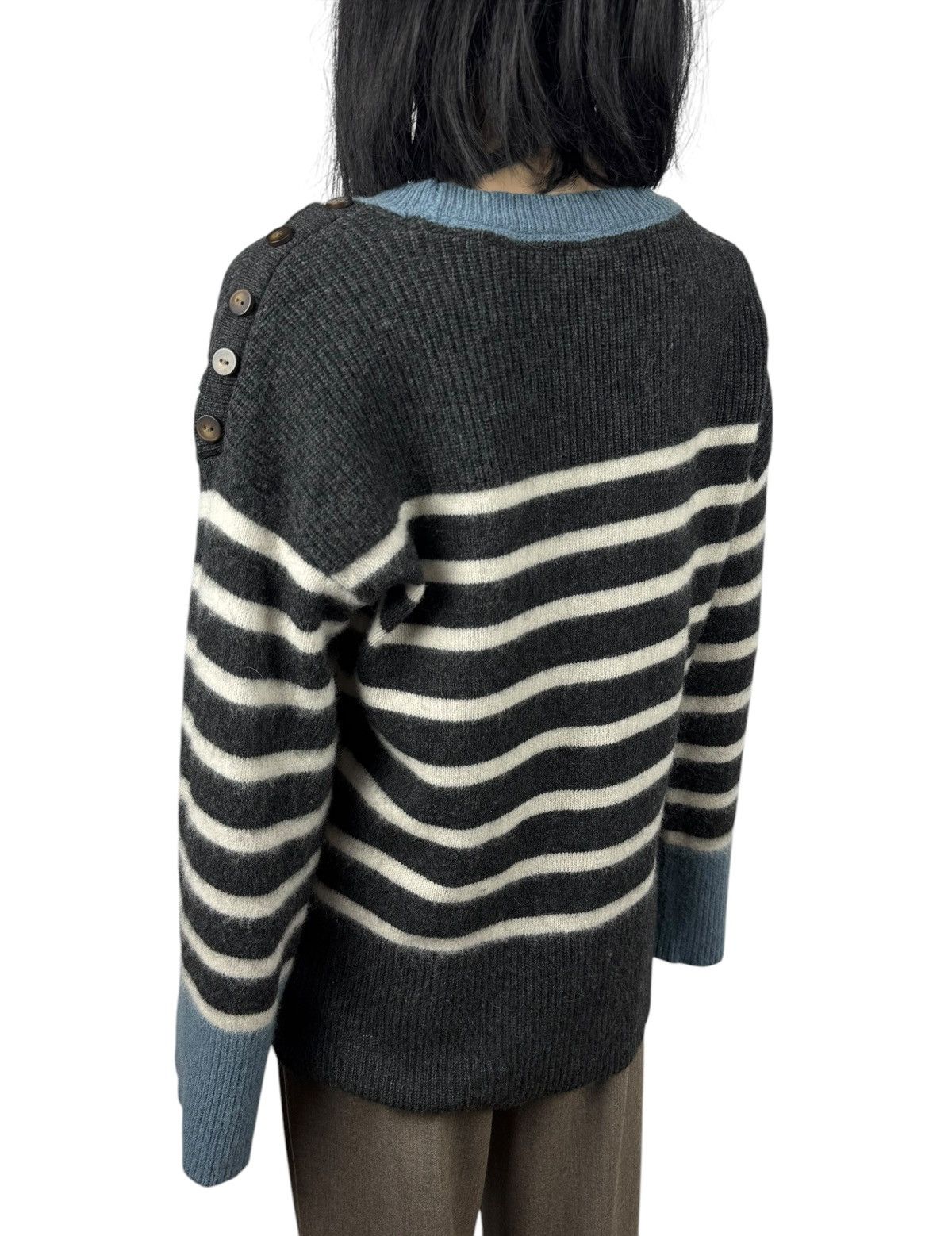 Designer Thought Wool-Nylon Striped Jumper Sweater size 10 38 Size XS / US 0-2 / IT 36-38 - 6 Thumbnail
