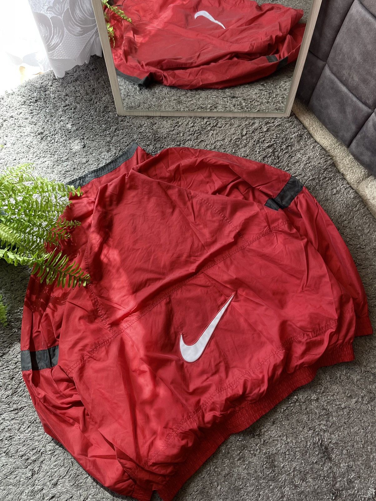 Nike × Vintage 90s Nike Vintage Jacket Streetwear Rare Big Logo Swoosh Size US XL / EU 56 / 4 - 2 Thumbnail