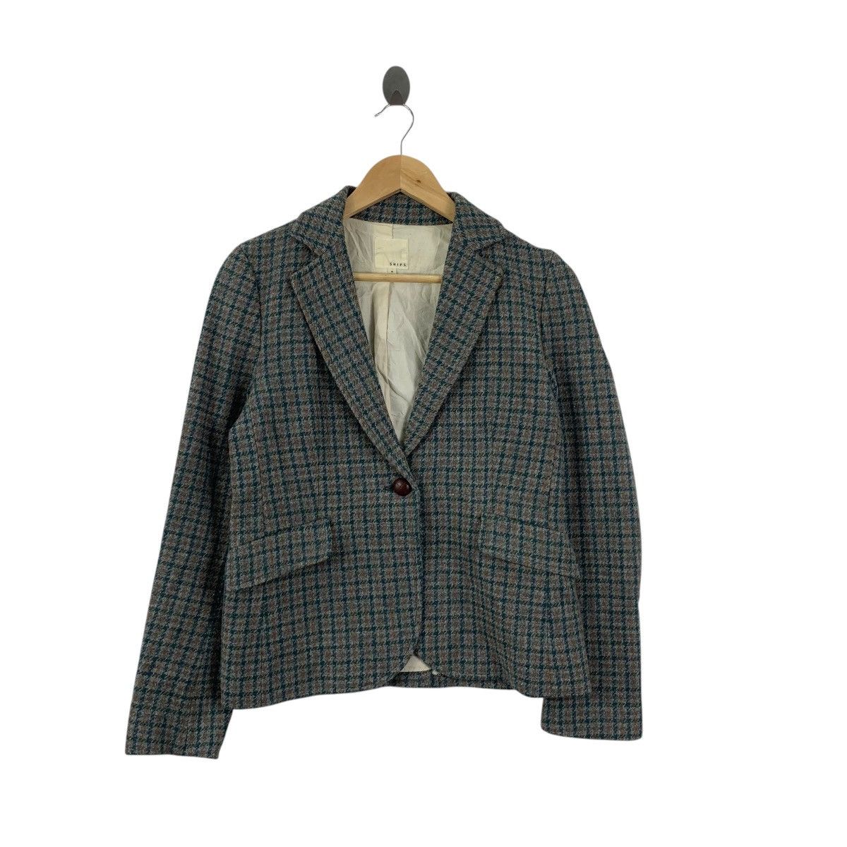 SHIPS Vintage SHIPS JAPAN COLLECTION Houndstooth Tweed Blazer Coat Size M / US 6-8 / IT 42-44 - 3 Thumbnail