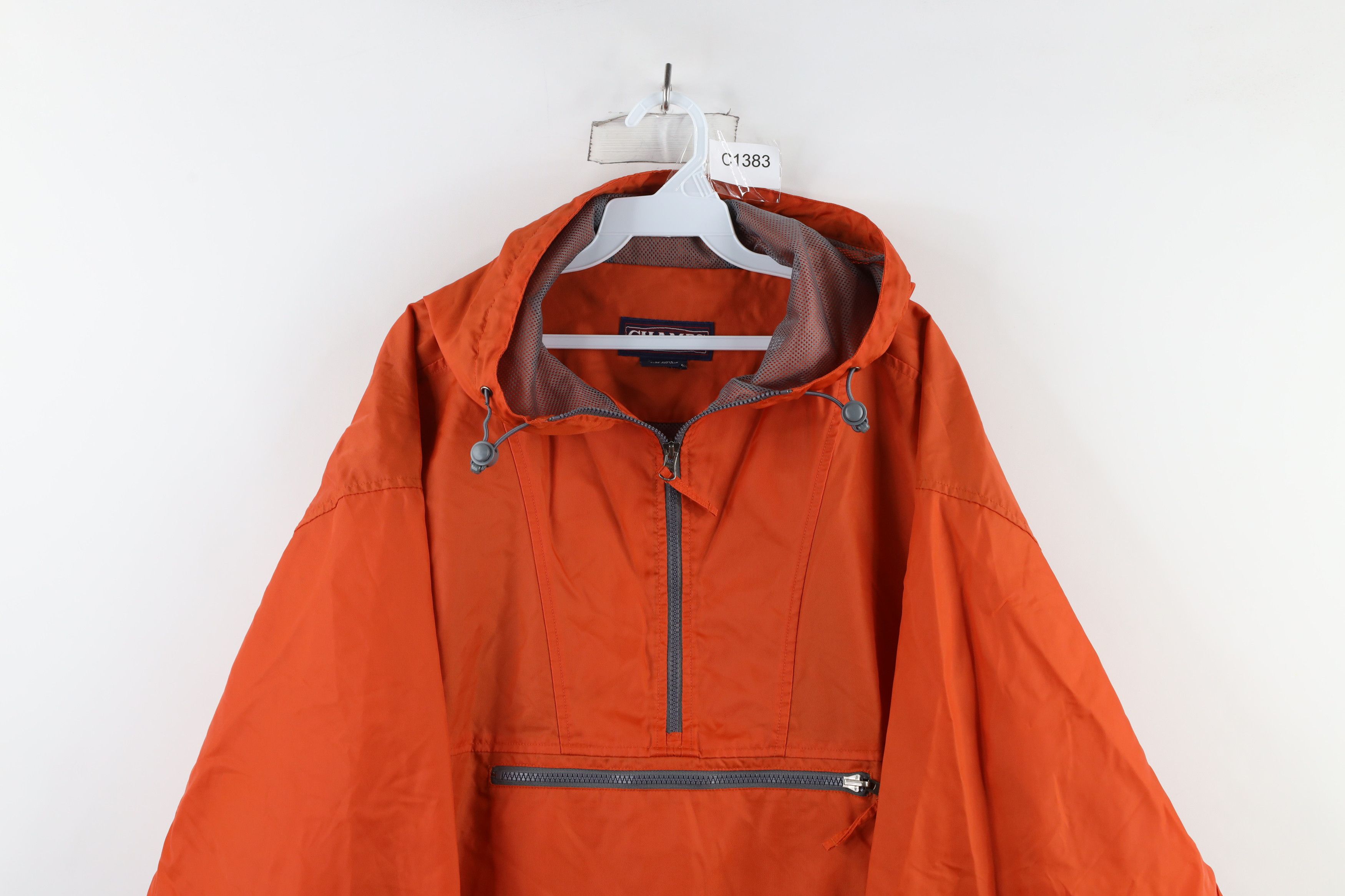 Vintage Vintage 90s Streetwear Packable Anorak Jacket Orange Nylon Size US XL / EU 56 / 4 - 2 Thumbnail