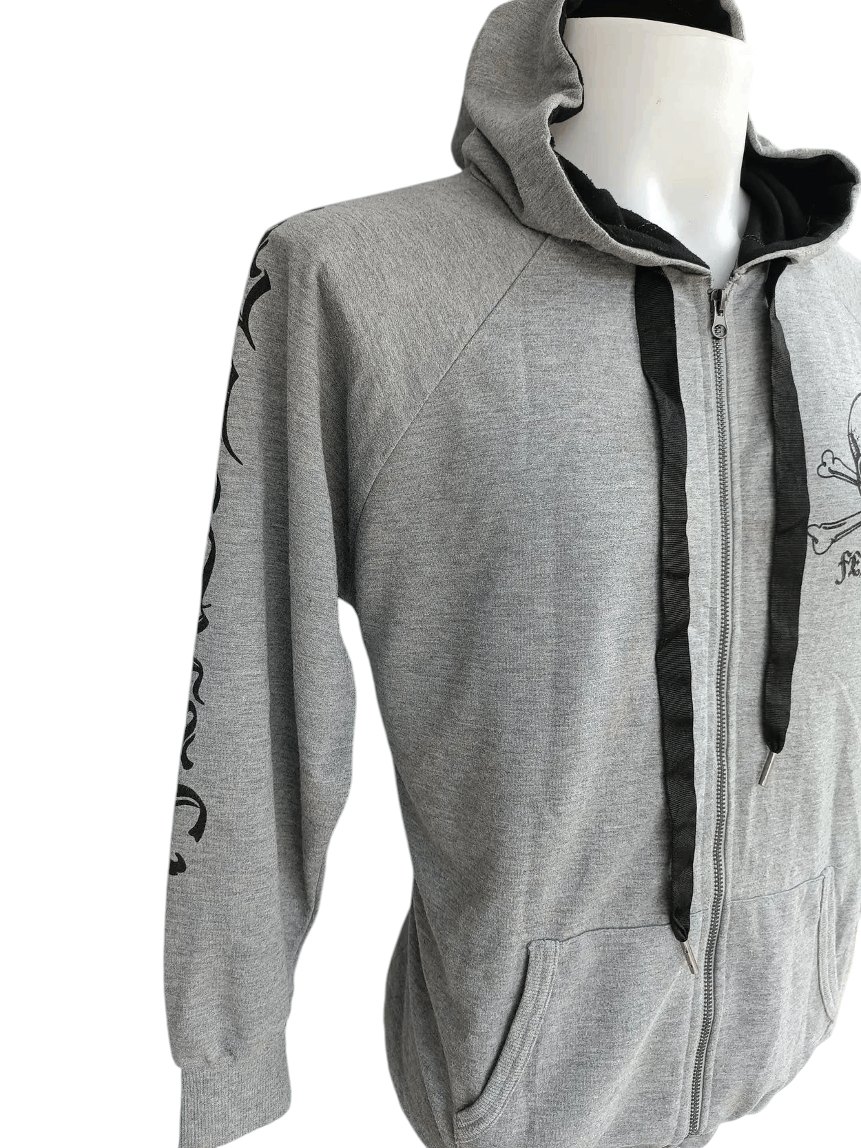 Japanese Brand Dig Deep Black Label Skull Printed Full Zipped Hoodie SW006 Size US L / EU 52-54 / 3 - 14 Thumbnail