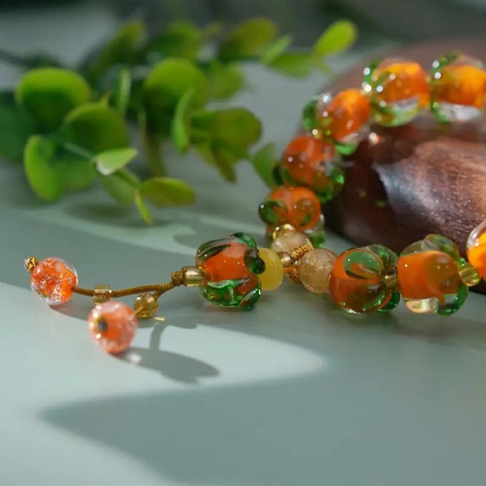 Designer Fruity Orange And Green Beaded Bracelet NWT Size ONE SIZE - 7 Thumbnail