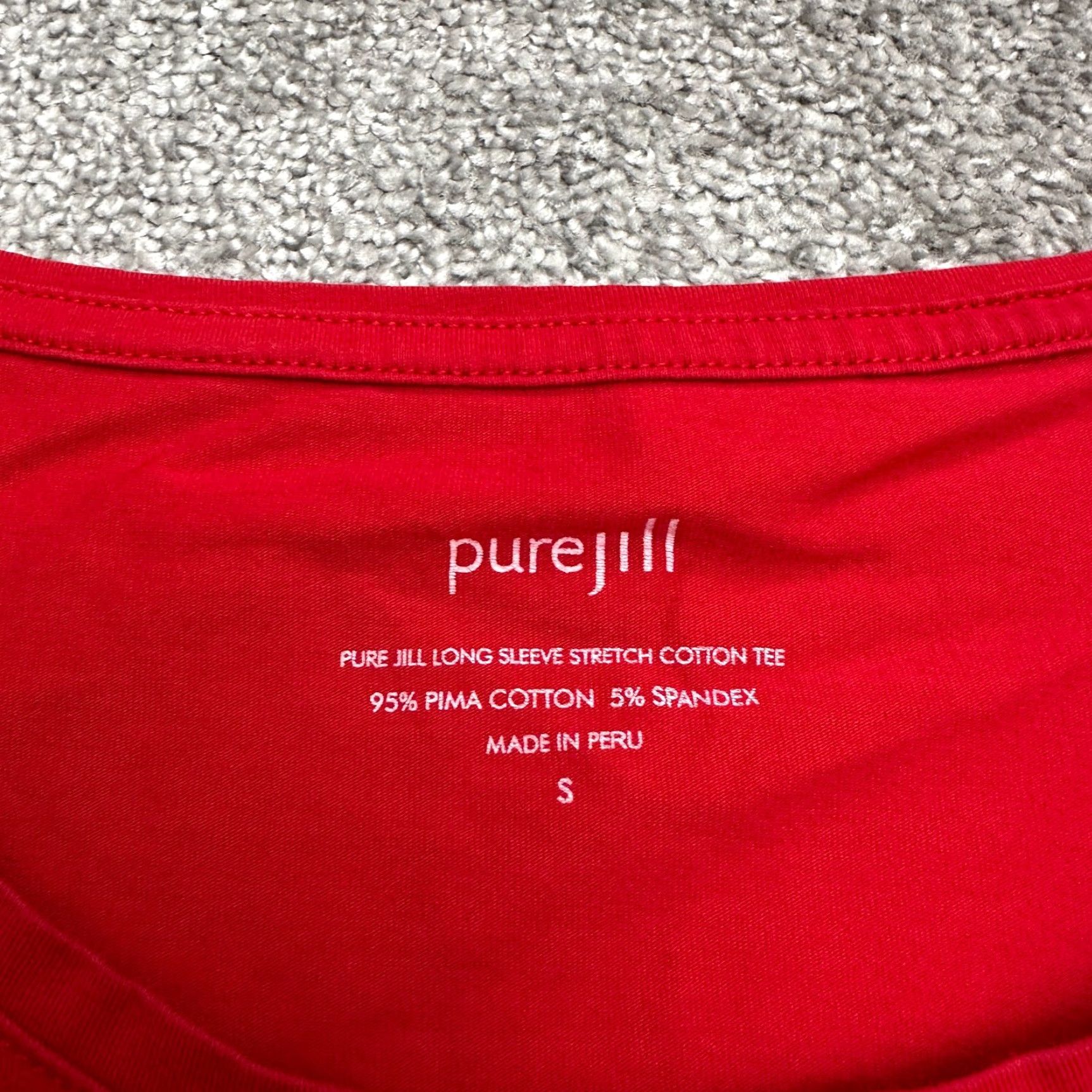 Vintage Pure Jill Cotton Stretch Long Sleeve T-Shirt Womens Small Red Crew Neck Casual Outdoor Size S / US 4 / IT 40 - 6 Thumbnail