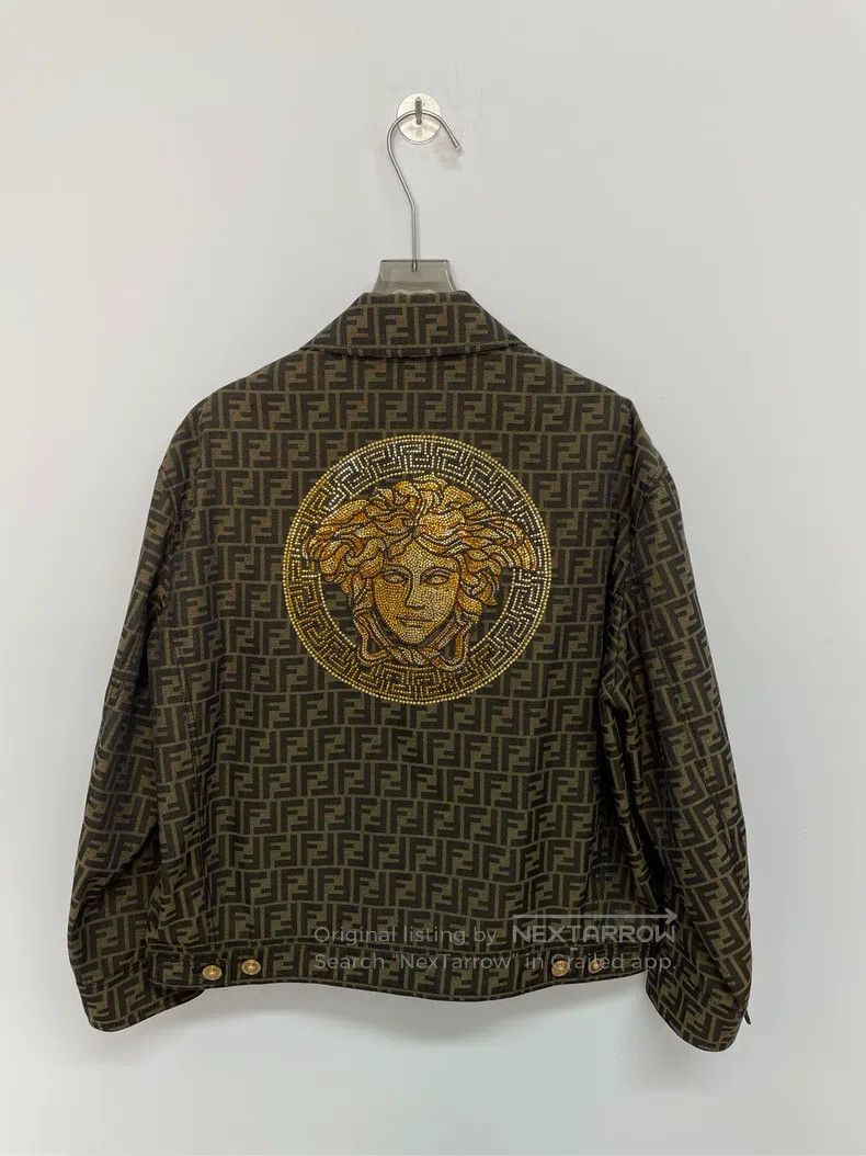 Fendi Fendi Versace Monogram Printed Diamond-Studded Back Jacket Size US L / EU 52-54 / 3 - 6 Thumbnail