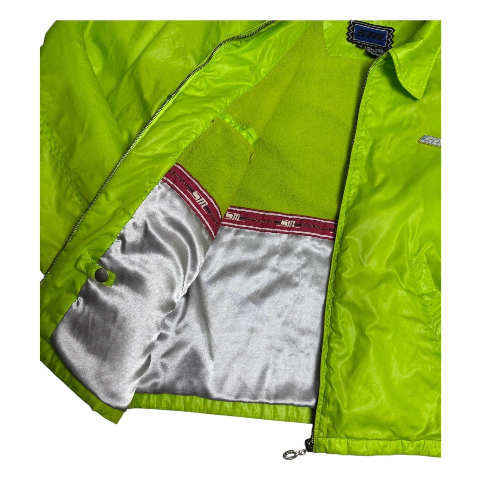 Steve Madden STEVE MADDEN Vintage Y2K Lime Designer Bomber Jacket Medium Size M / US 6-8 / IT 42-44 - 6 Thumbnail