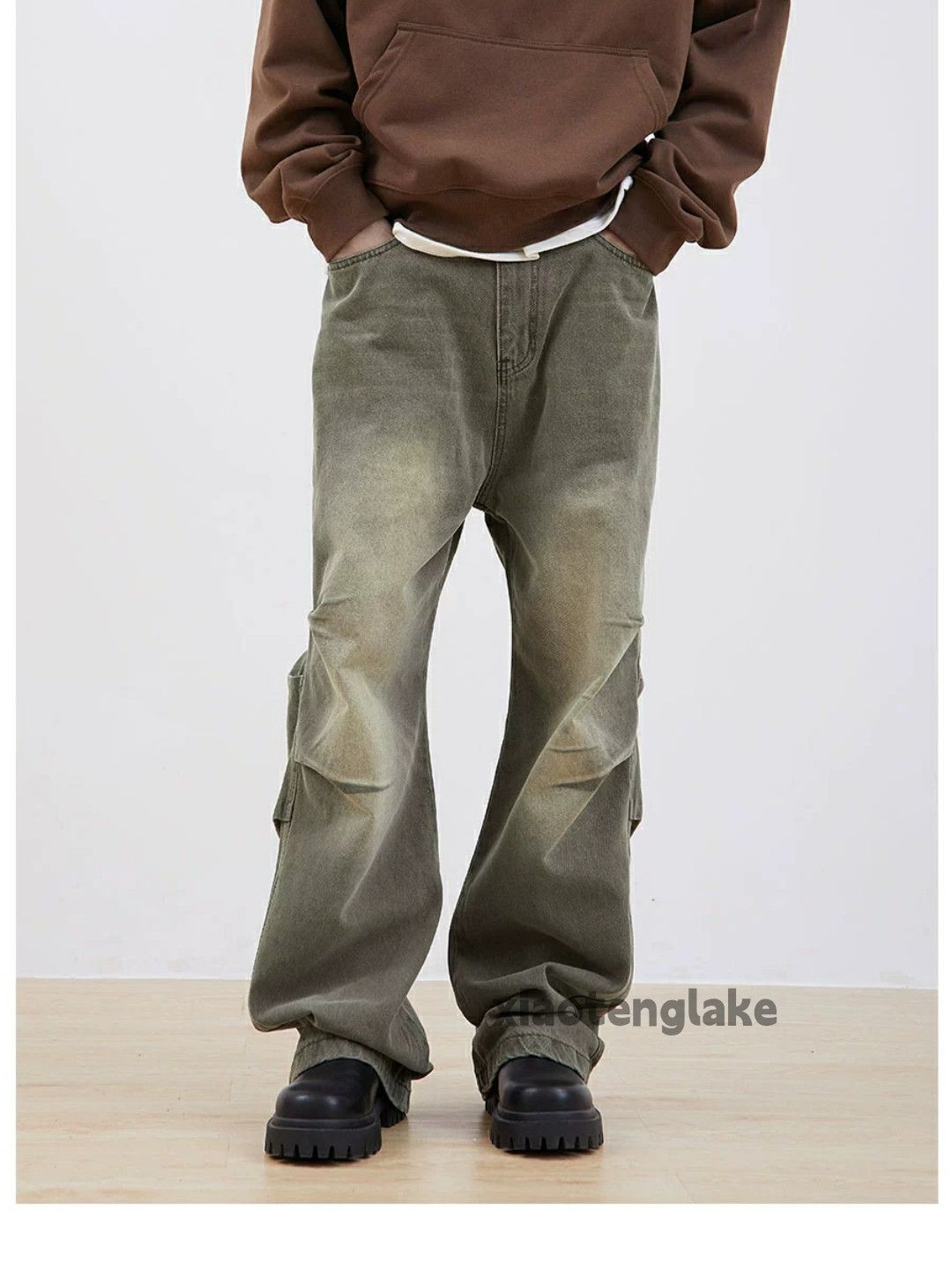 Jean × Vintage washed faded cleanfit skate hiphop loose pleated jeans Size US 32 / EU 48 - 8 Thumbnail