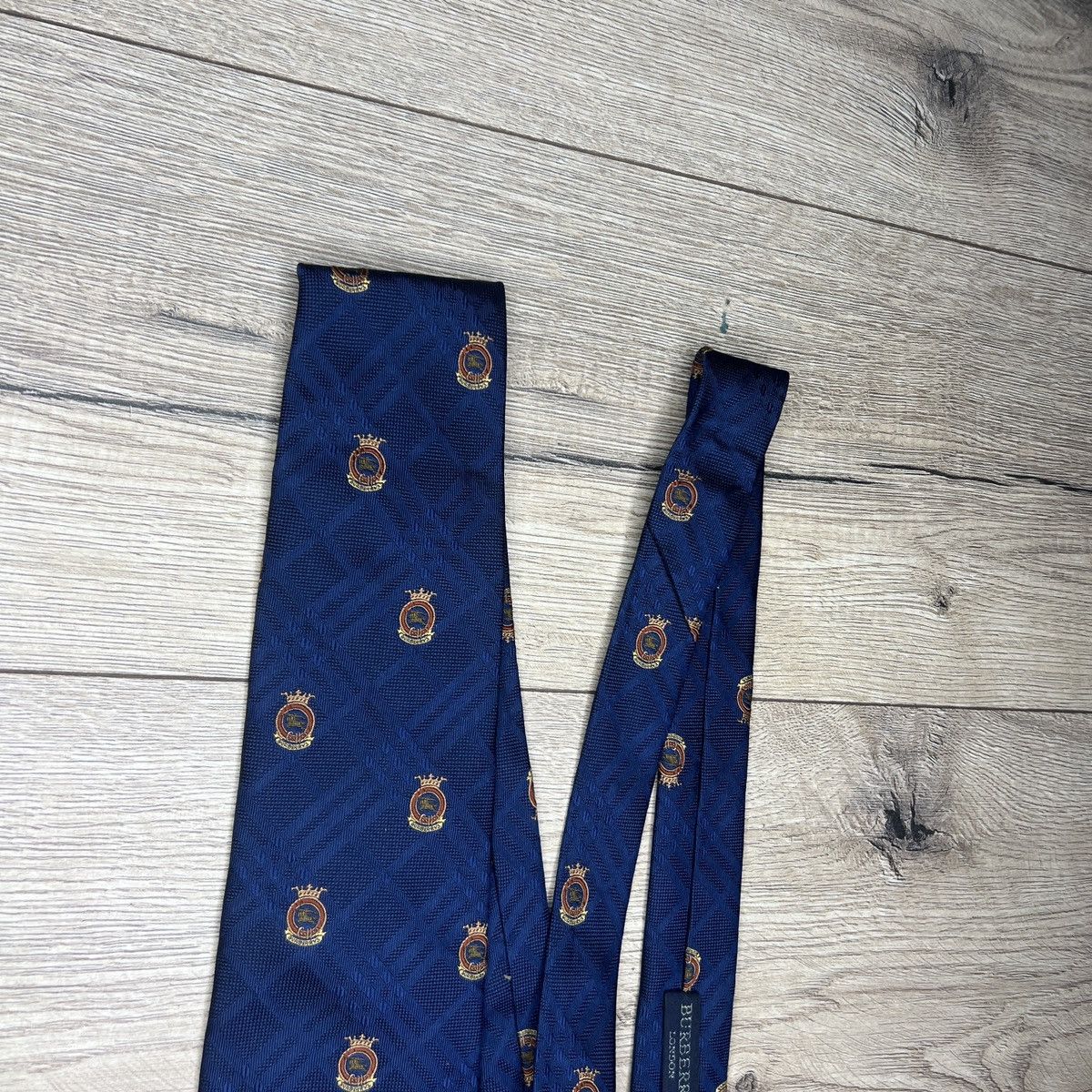 Burberry Vintage Burberry Silk Neck Ties Navy Nova Check Monogram Size ONE SIZE - 3 Thumbnail
