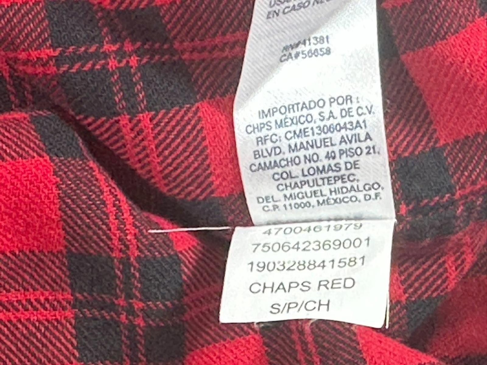 Chaps Chaps Men's Small Red Brushed Flanned Button Down Shirt Size US S / EU 44-46 / 1 - 9 Thumbnail